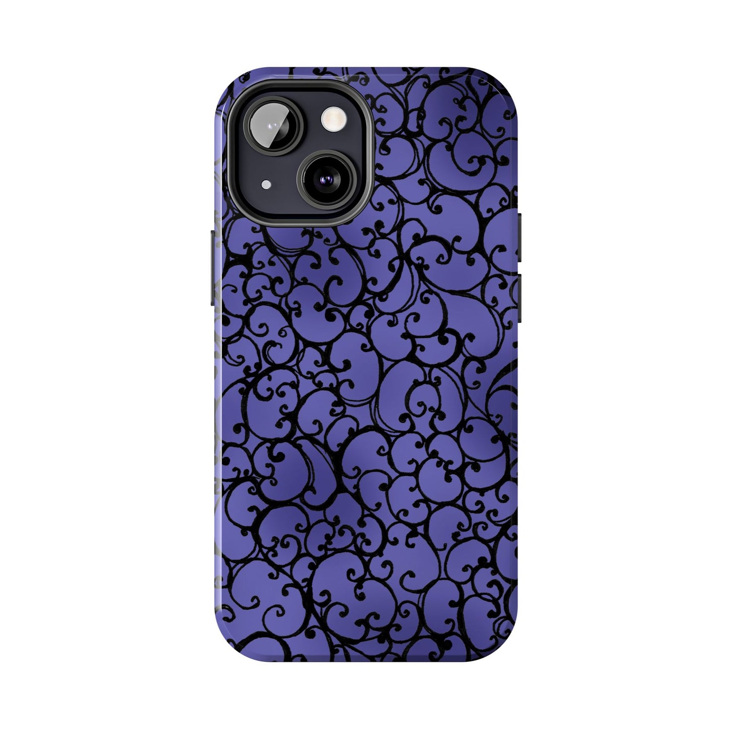 Scrollie Violet / Black Phone Case