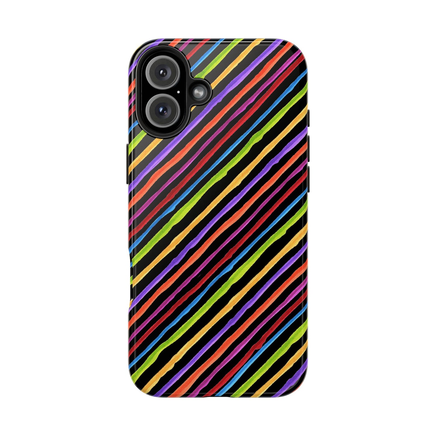 Quirky Bias Stripe Black Phone Case