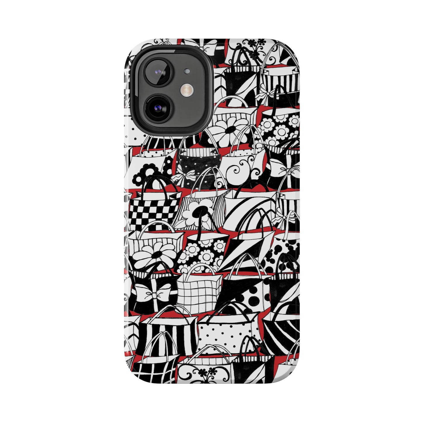 Totally Black, White & Red Phone Case