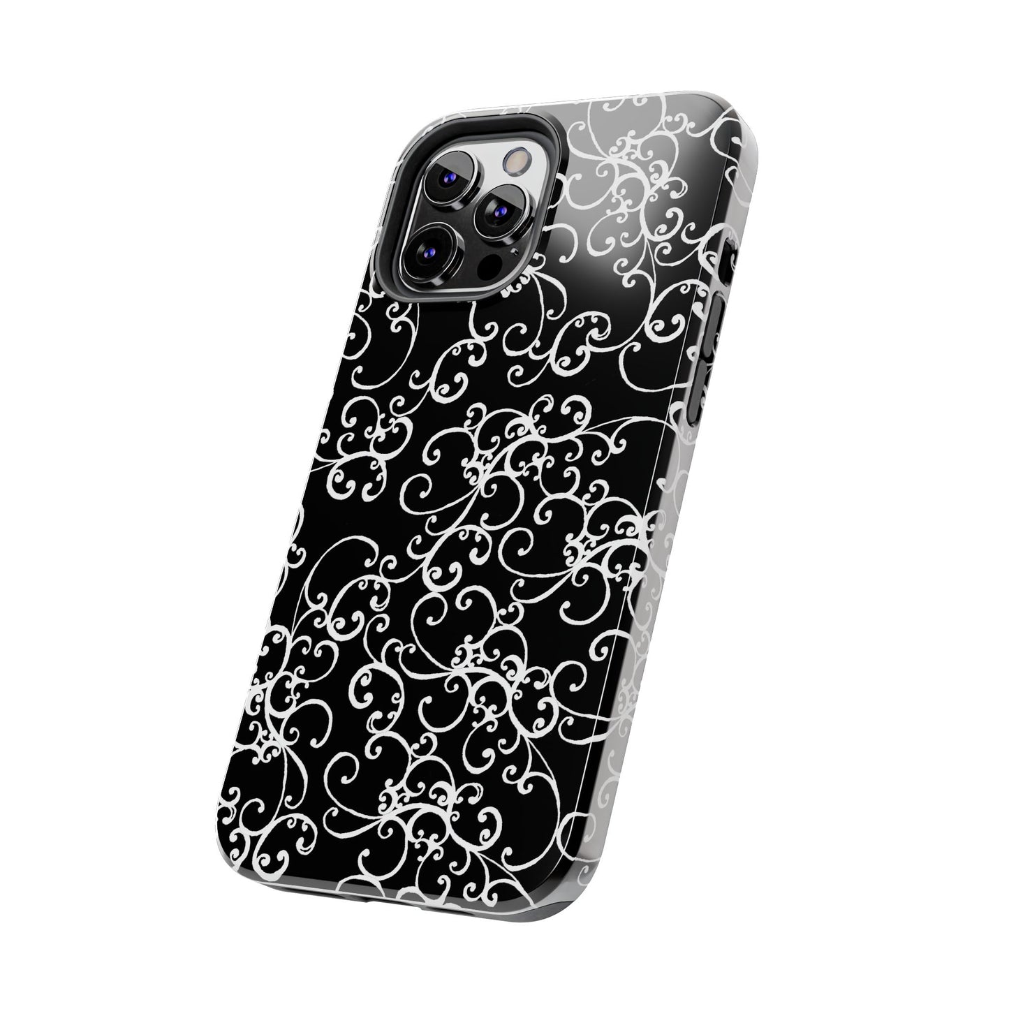 Elegant Scroll Black / White Phone Case