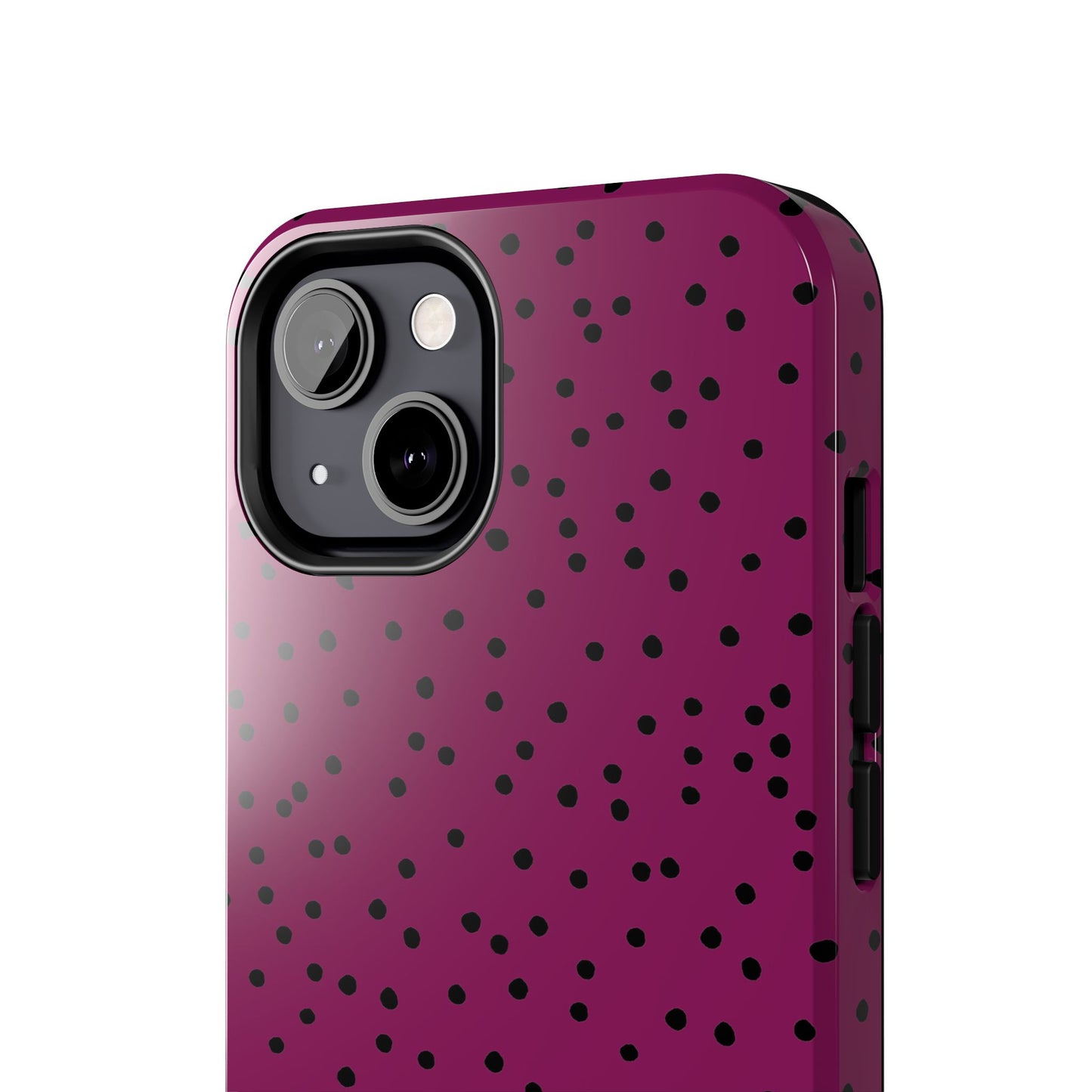 Dinky Dots Burgundy / Black Phone Case