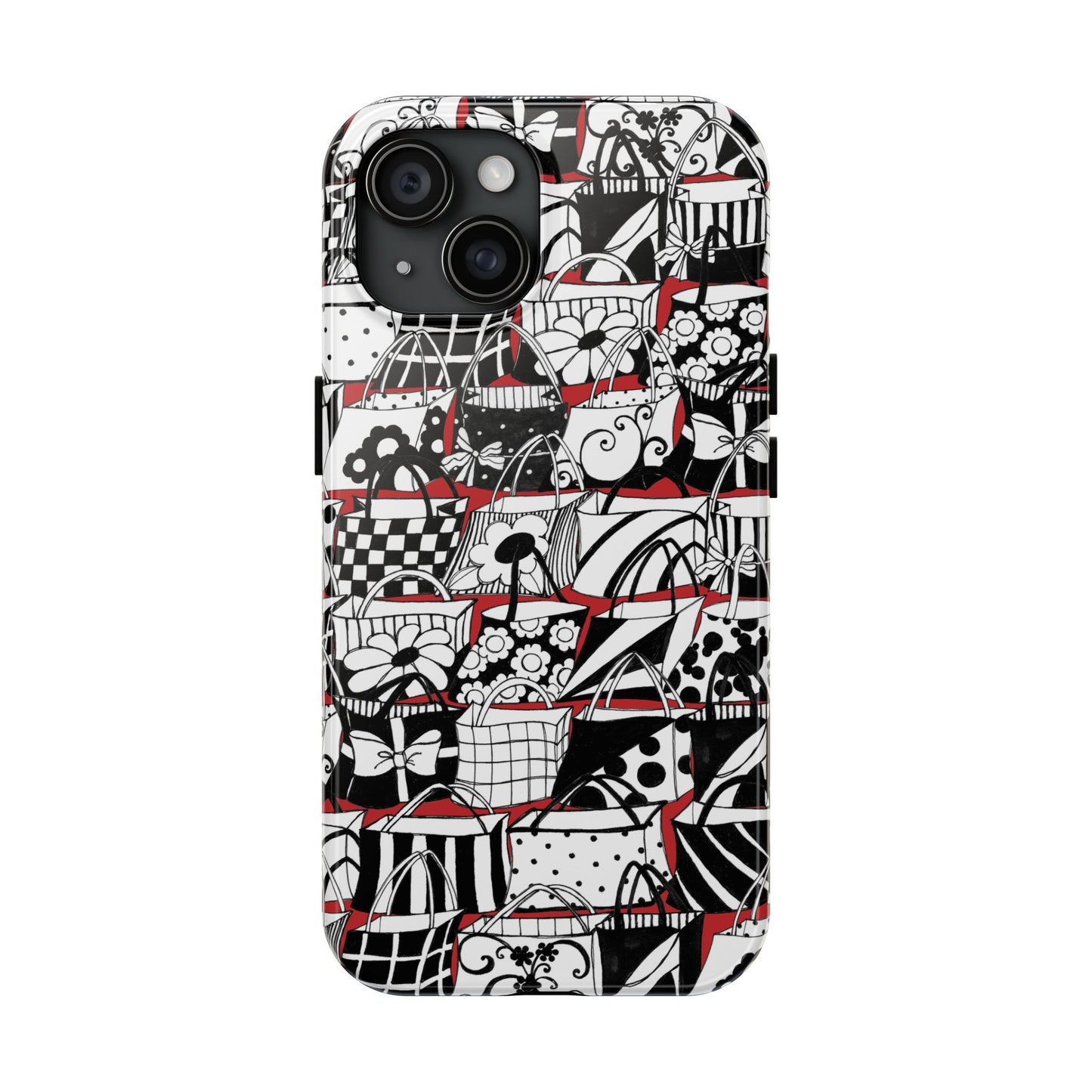 Totally Black, White & Red Phone Case