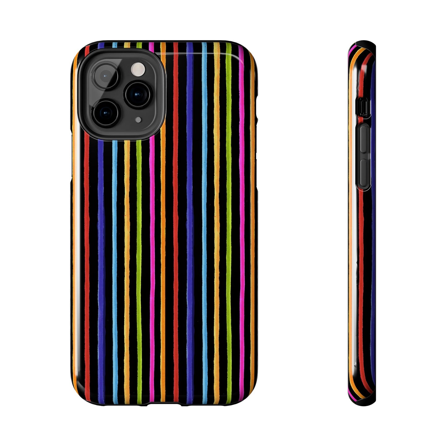 Happy Stripe Black Phone Case