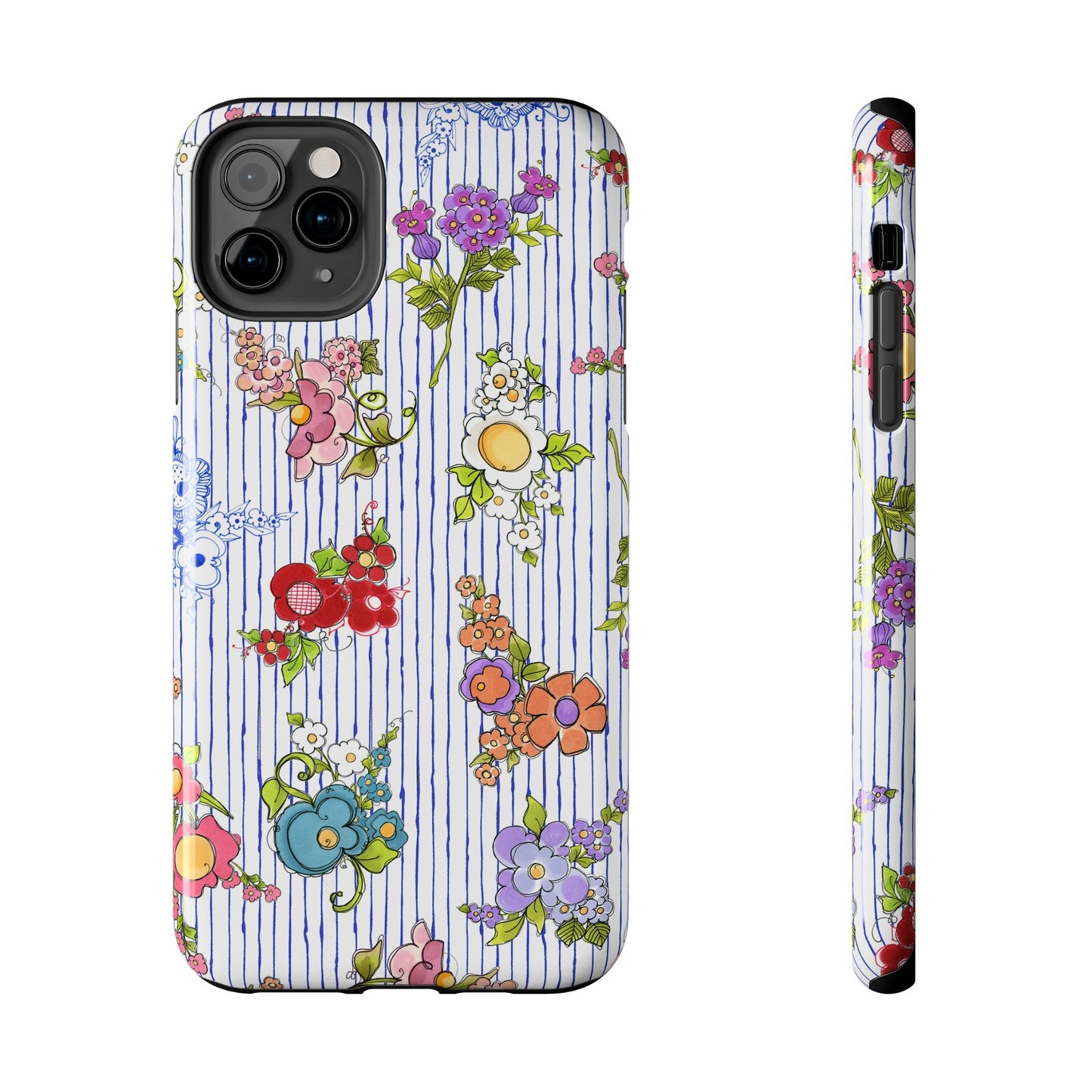 Mixed Bouquets Blue / White Phone Case