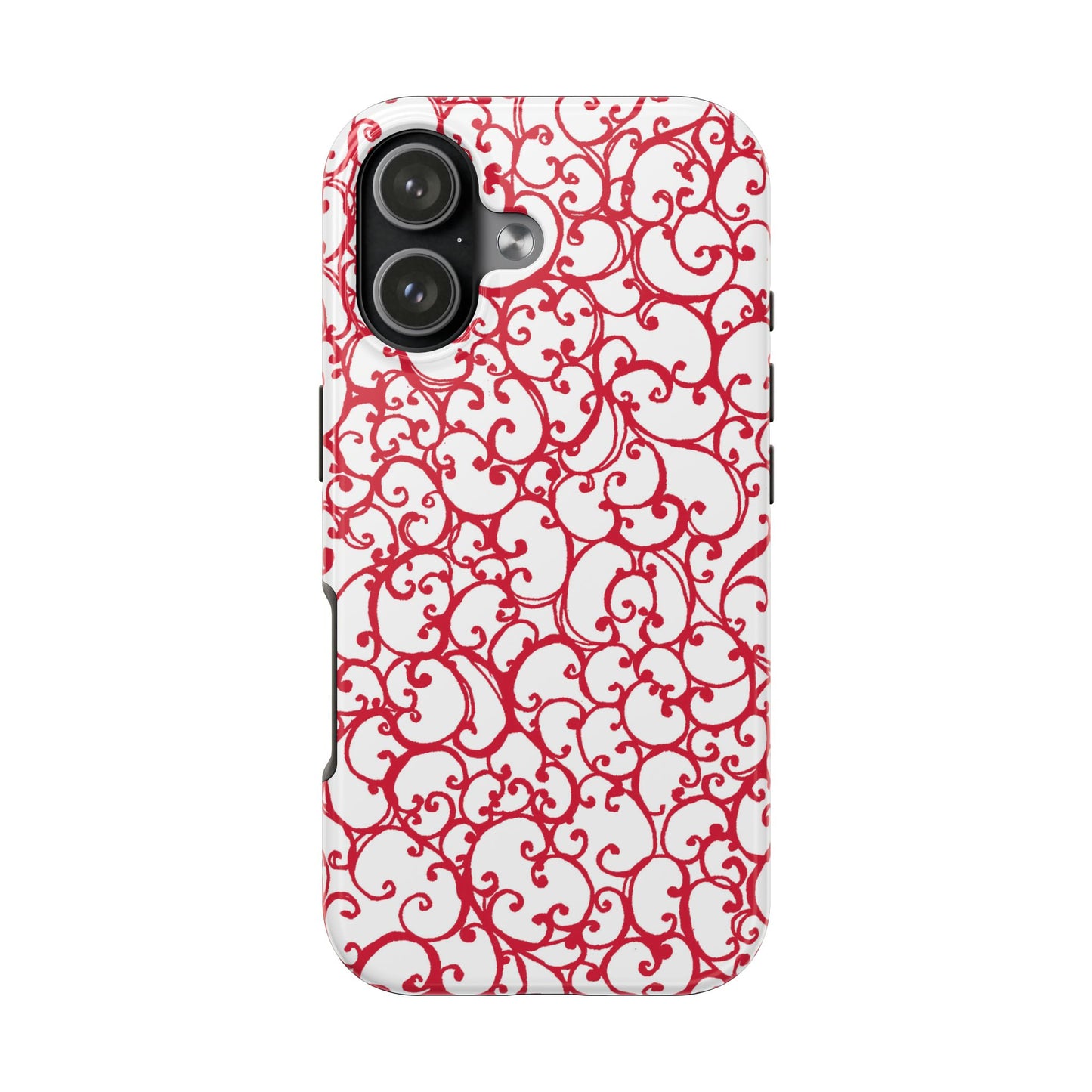 Scrollie White / Red Phone Case