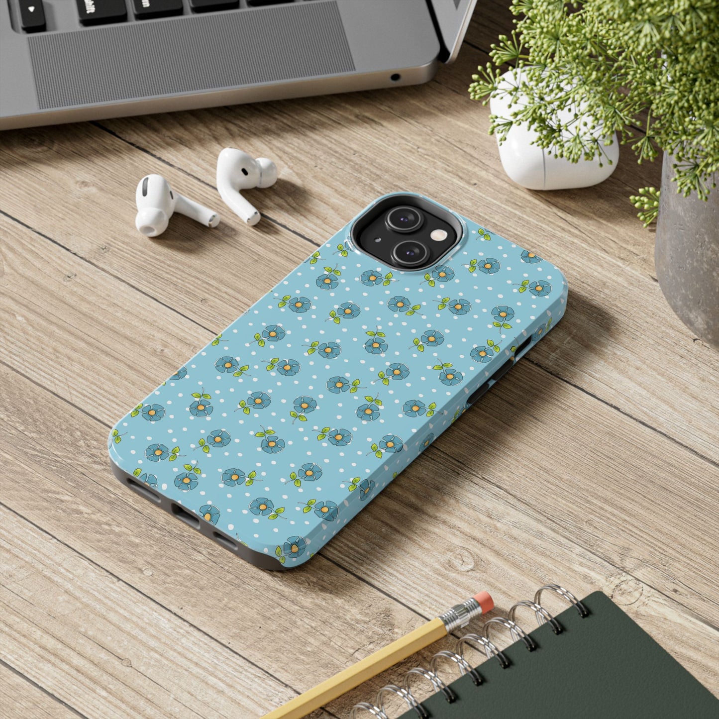 Daisy Dots Turquoise Phone Case
