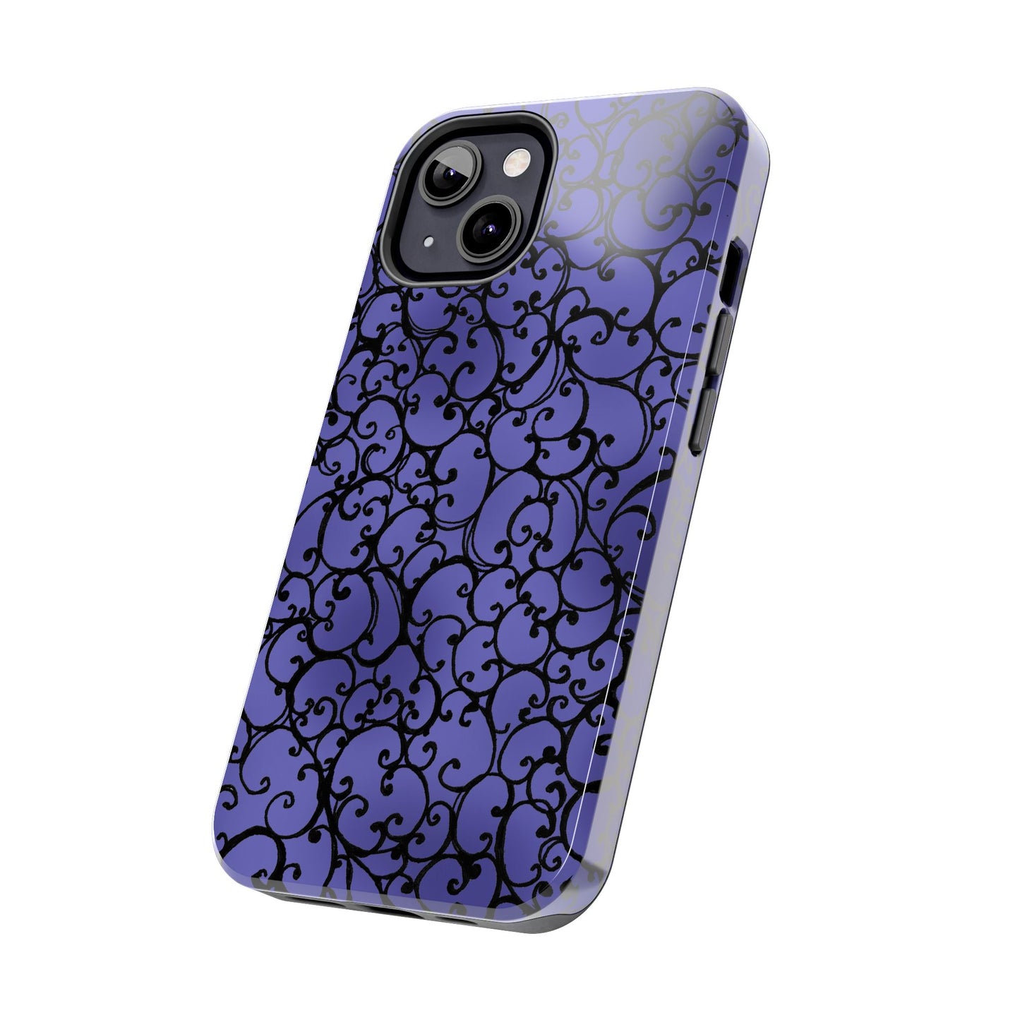 Scrollie Violet / Black Phone Case