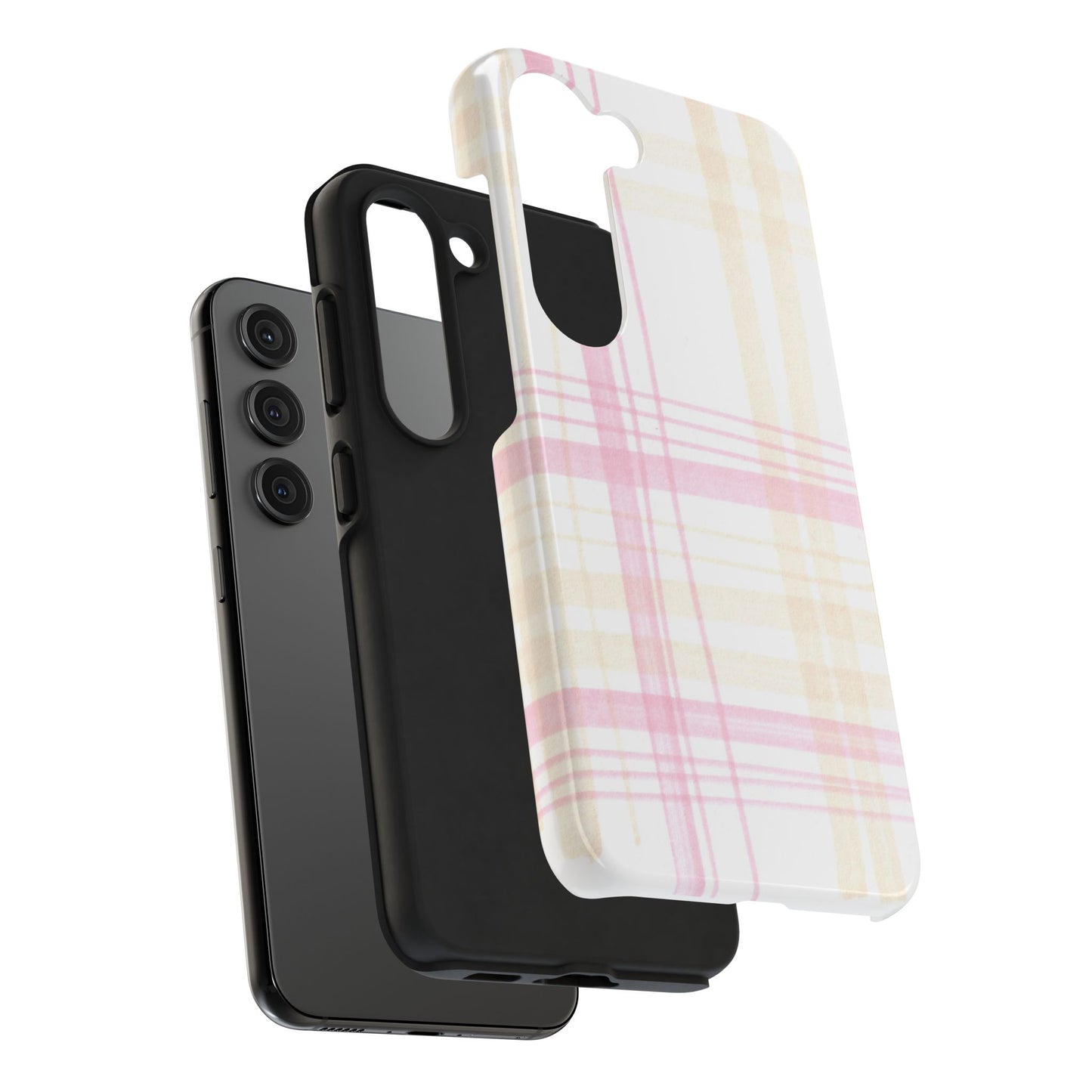Flower Model Plaid Phone Case