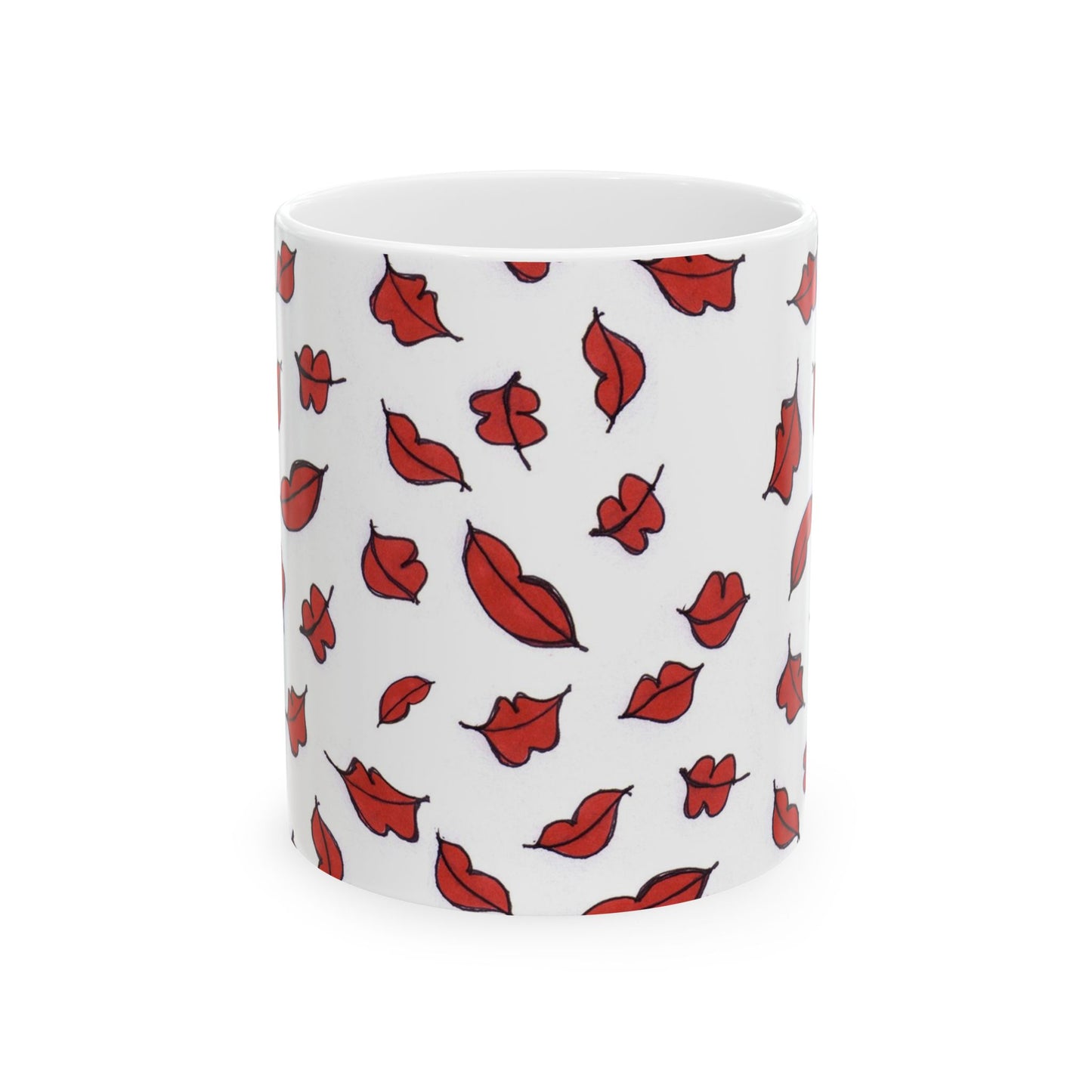 Autumn Lips White Cup