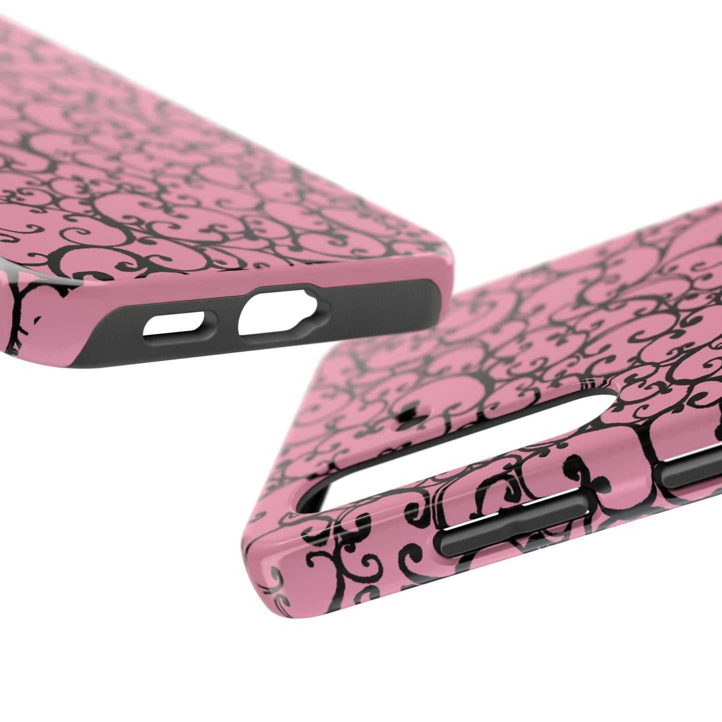 Scrollie Pink / Black Phone Case