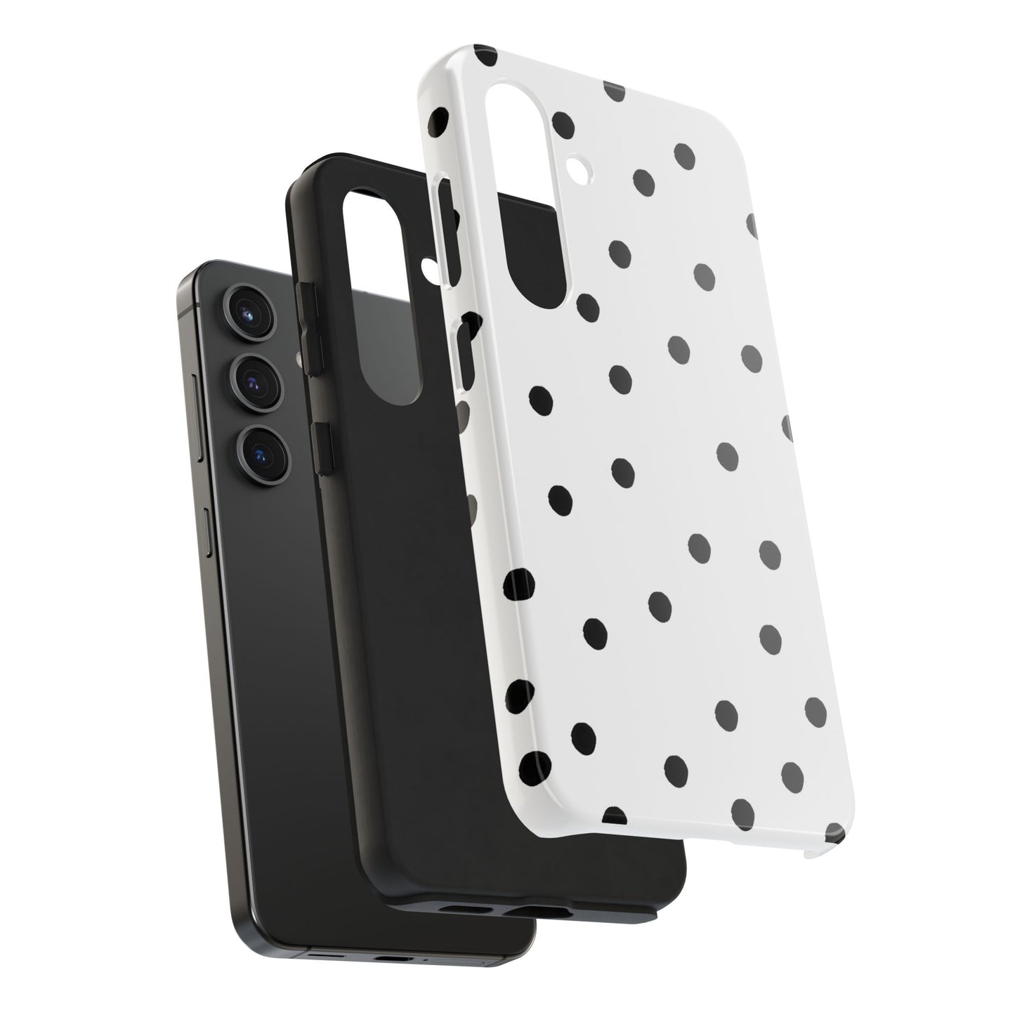 Space Dots White / Black Phone Case
