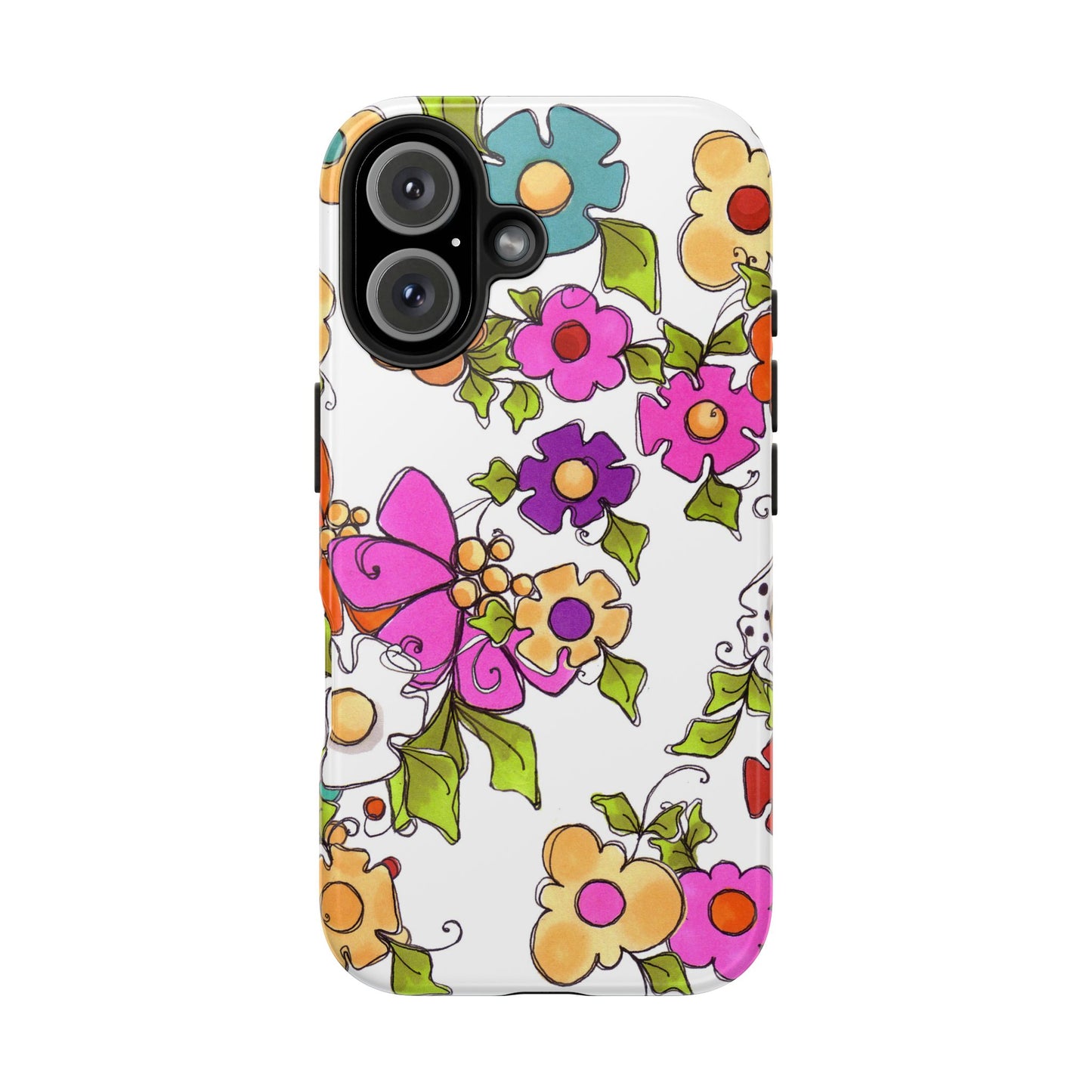 Happy Blooms White Phone Case