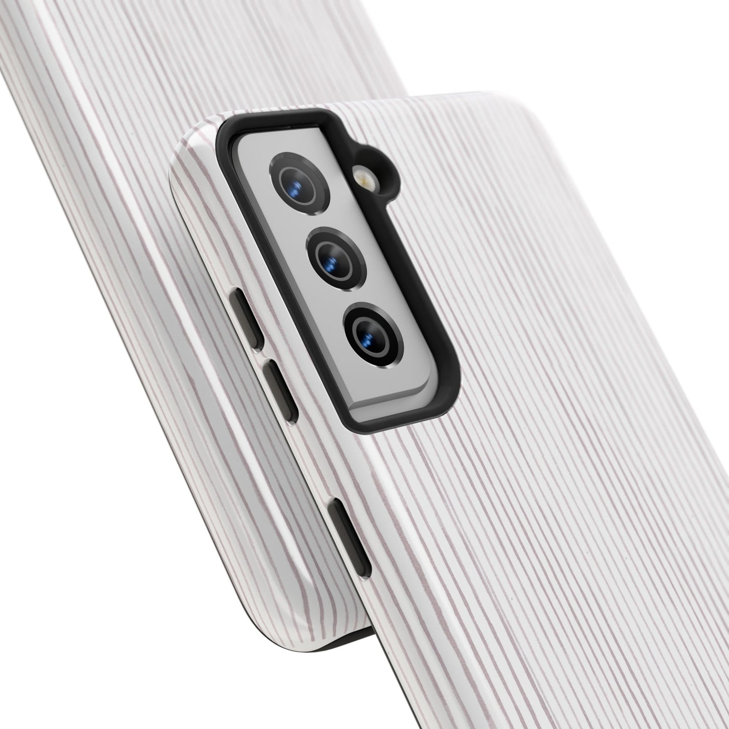 Happy Stripe White / Silver Phone Case