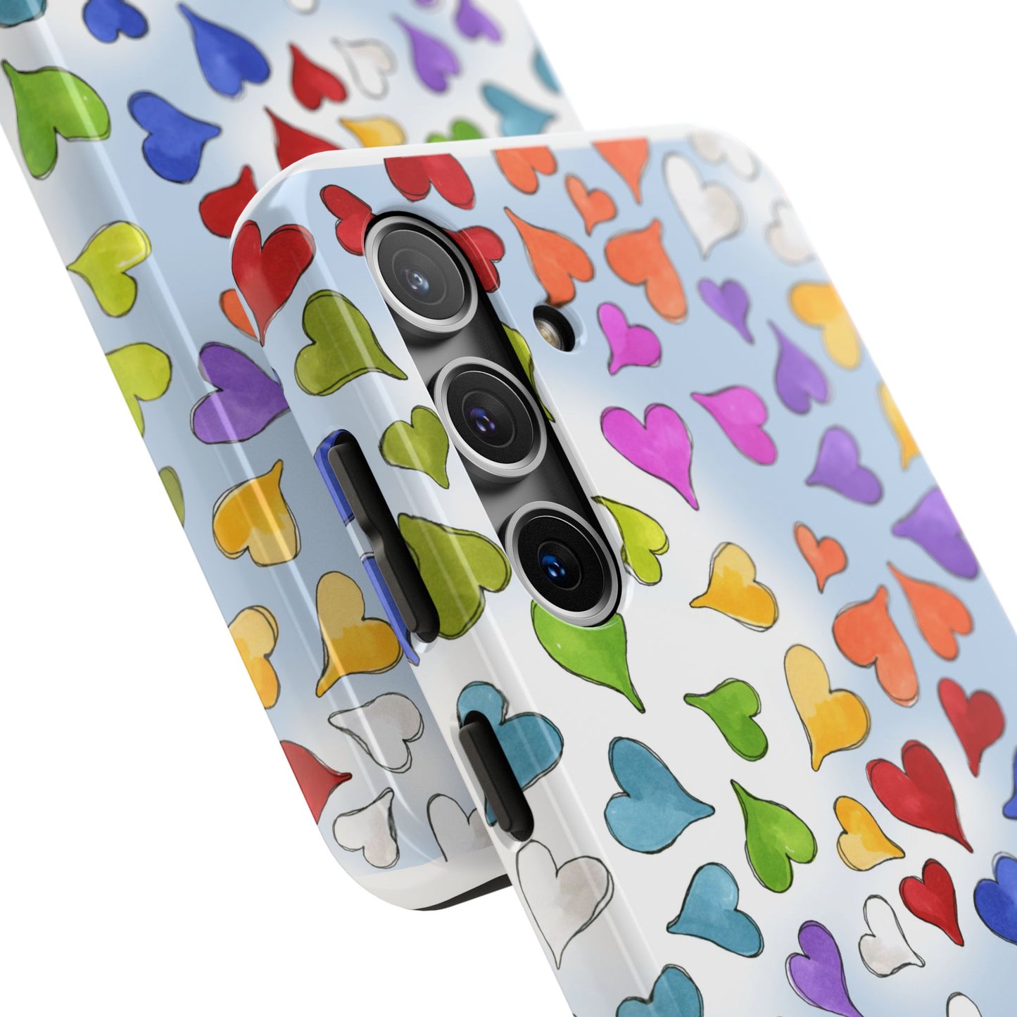 Happy Hearts Blue Sky Phone Case