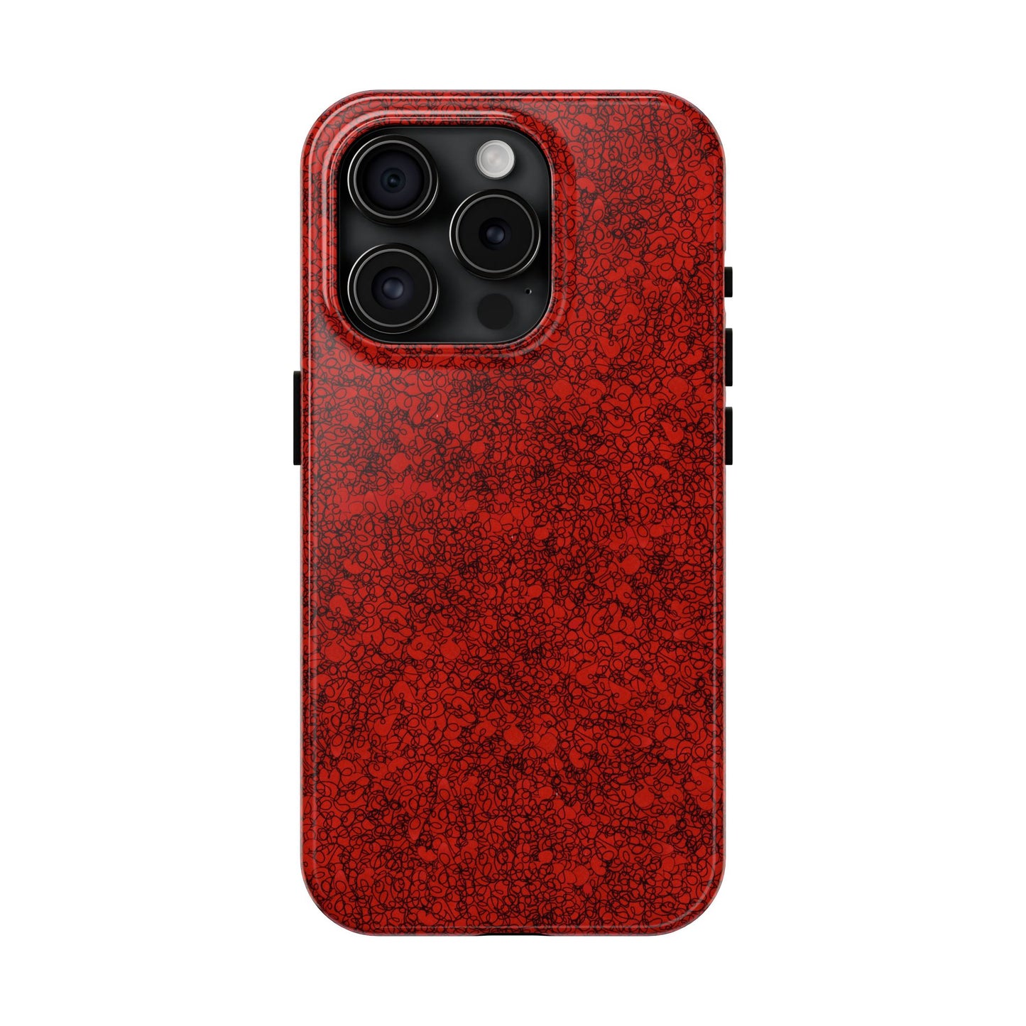 Scribble Red / Black Phone Case