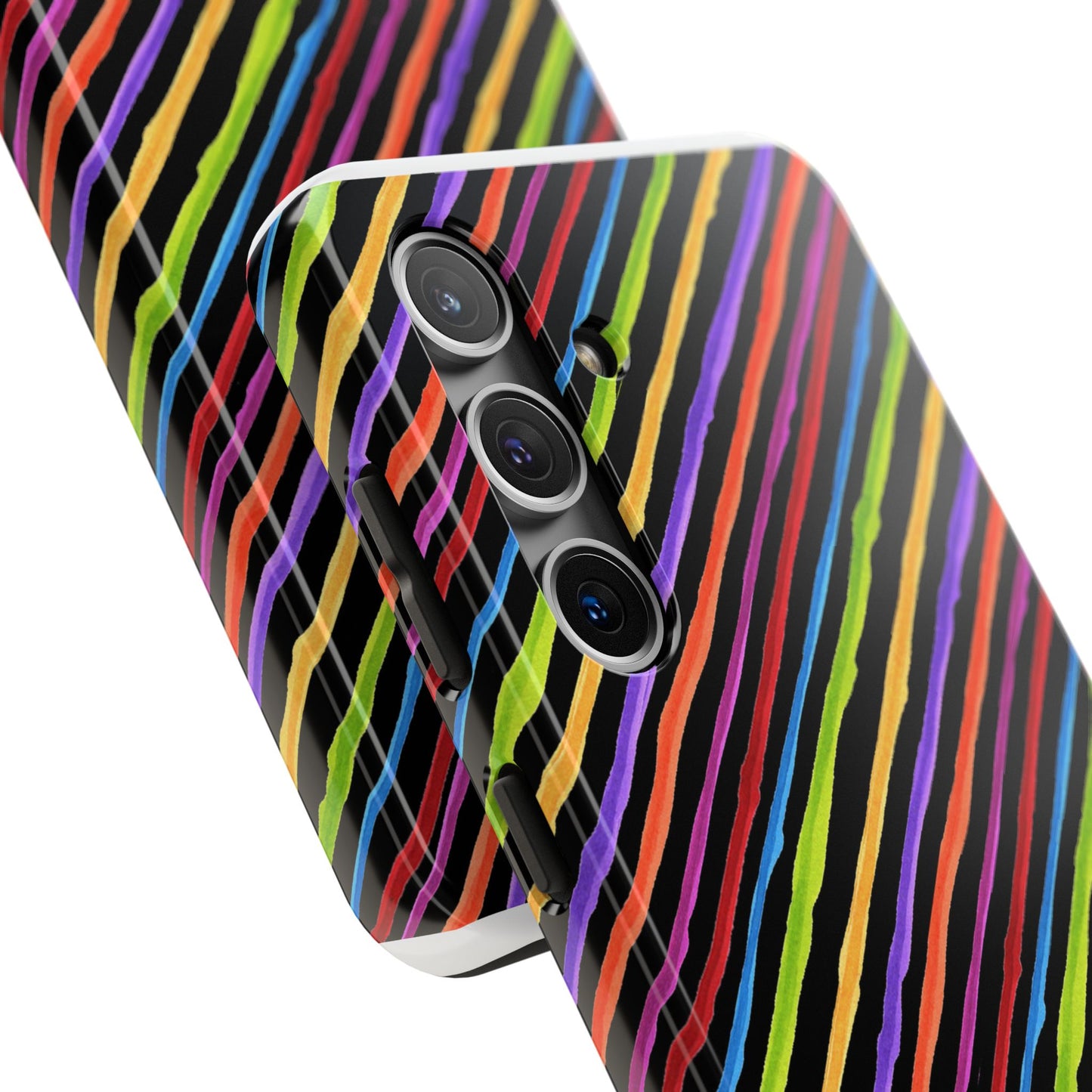 Quirky Bias Stripe Black Phone Case