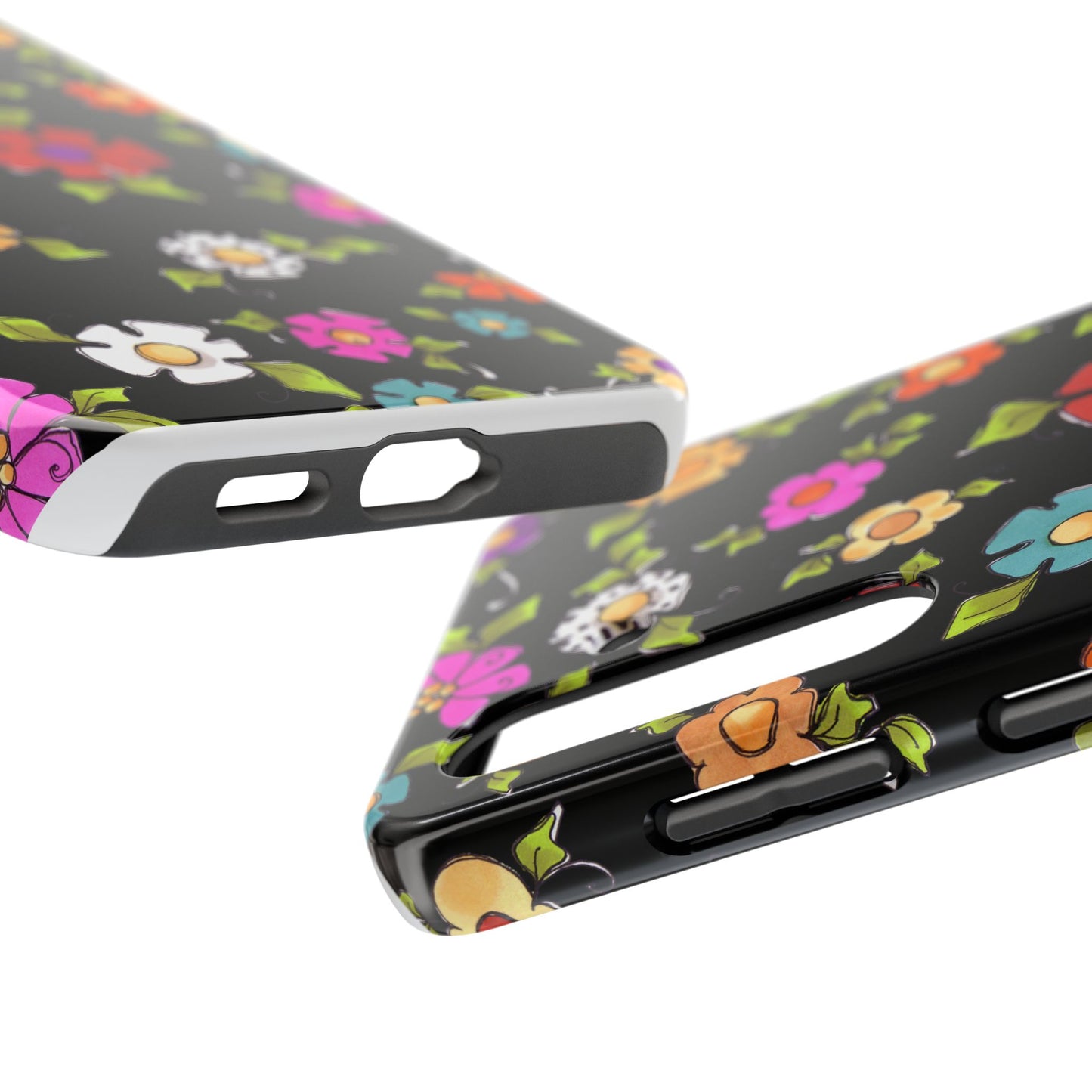 Dog Blooms Black Phone Case