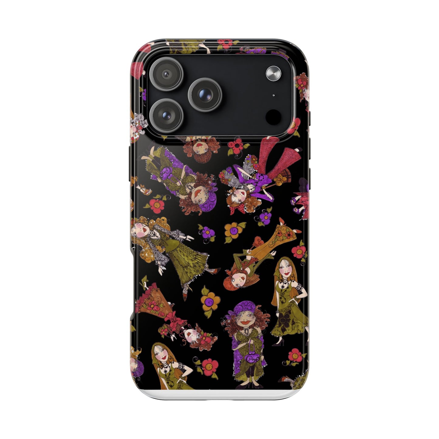 Tossed Gypsies Black Phone Case