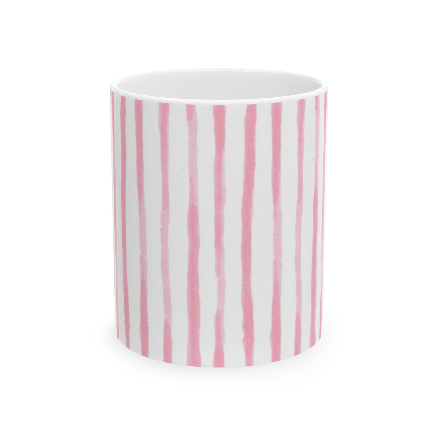 Happy Stripe White / Pink Cup