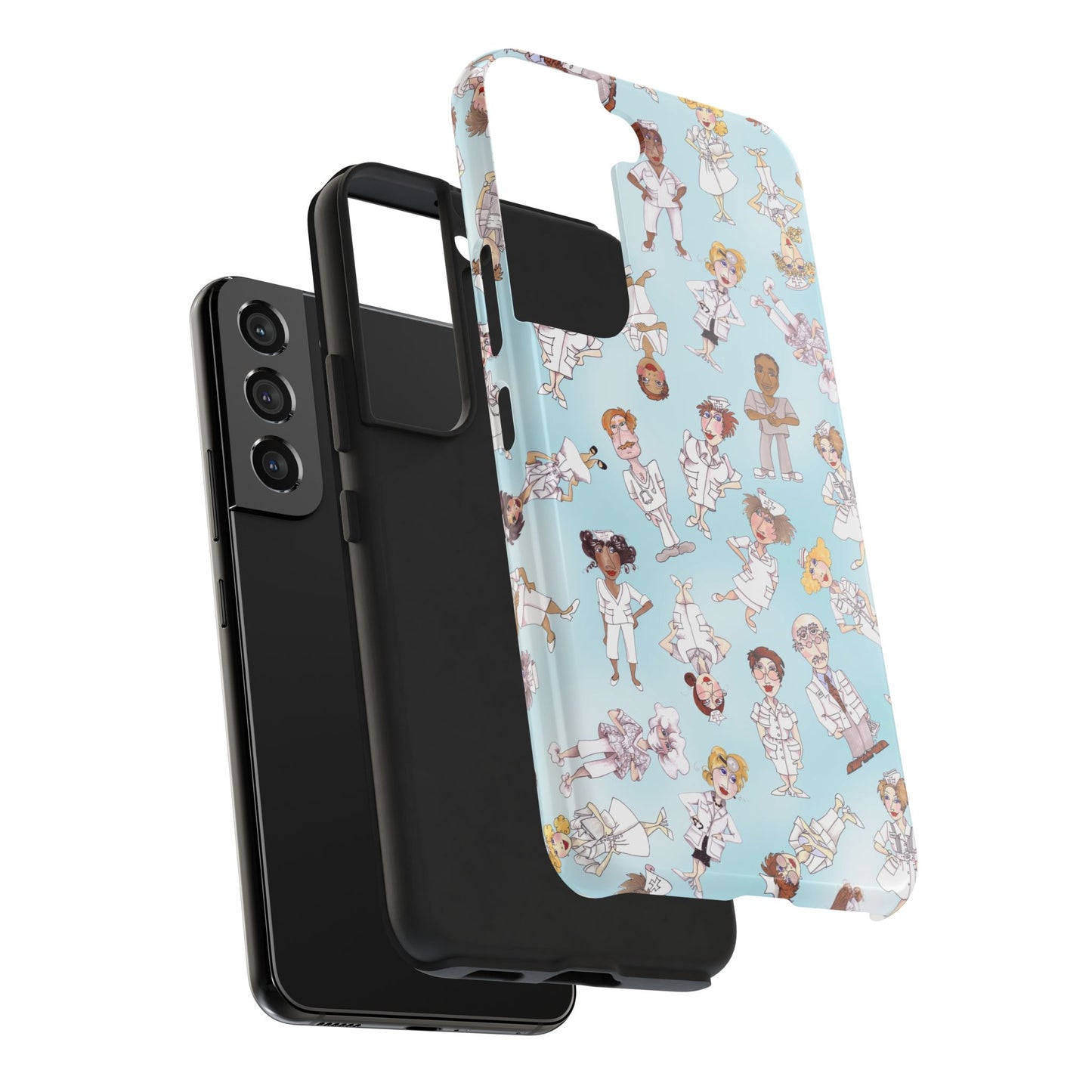 Tossed Nurses Aqua Phone Case