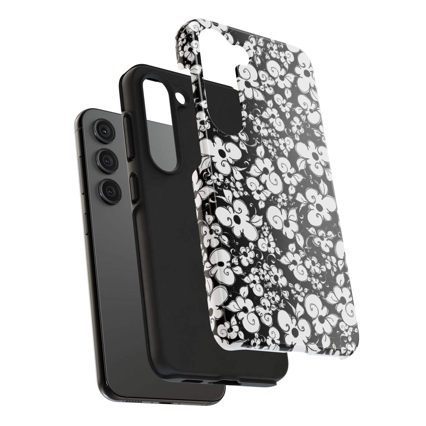 Dog Daisies Black Phone Case