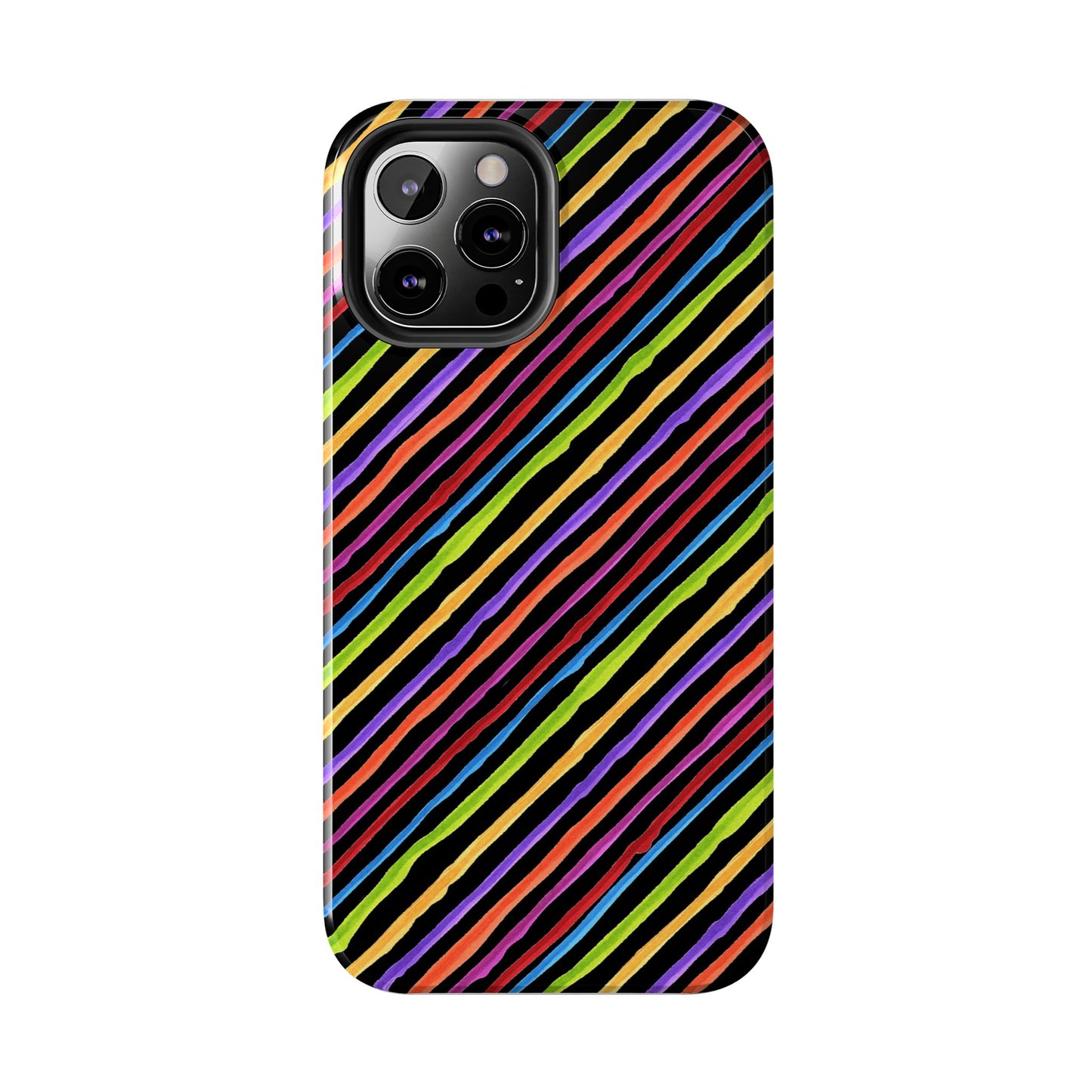 Quirky Bias Stripe Black Phone Case