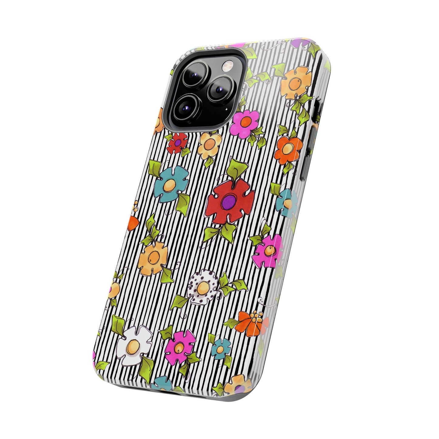 Dog Blooms White / Black Phone Case