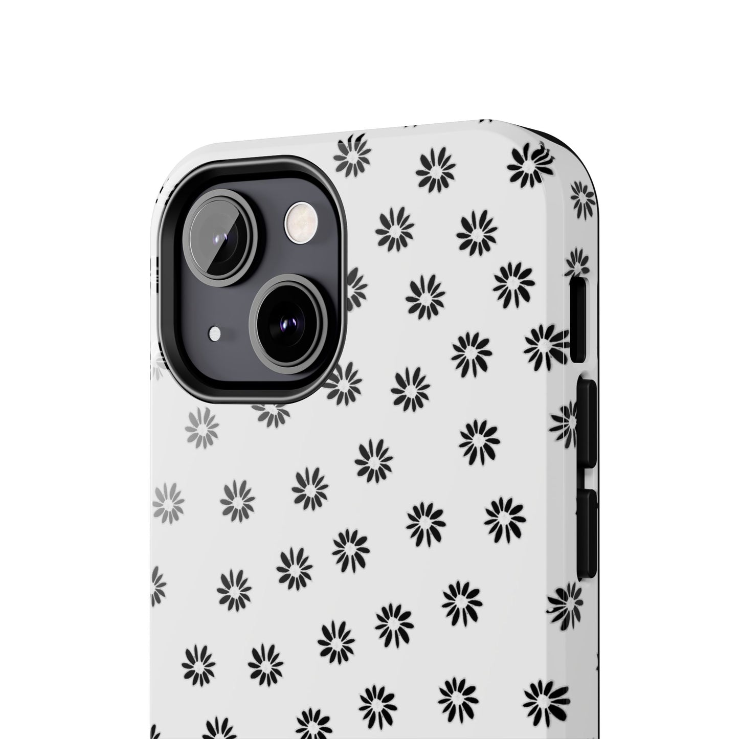 Daisy Dot White / Black Phone Case