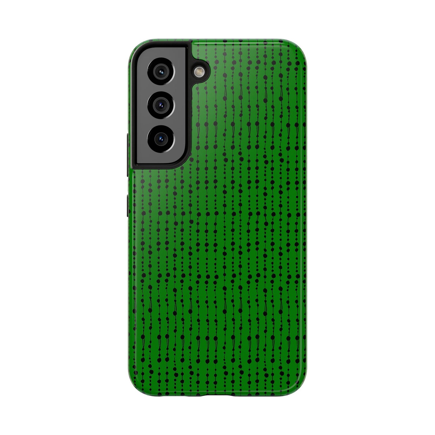 Beaded Curtain Green / Black Phone Case