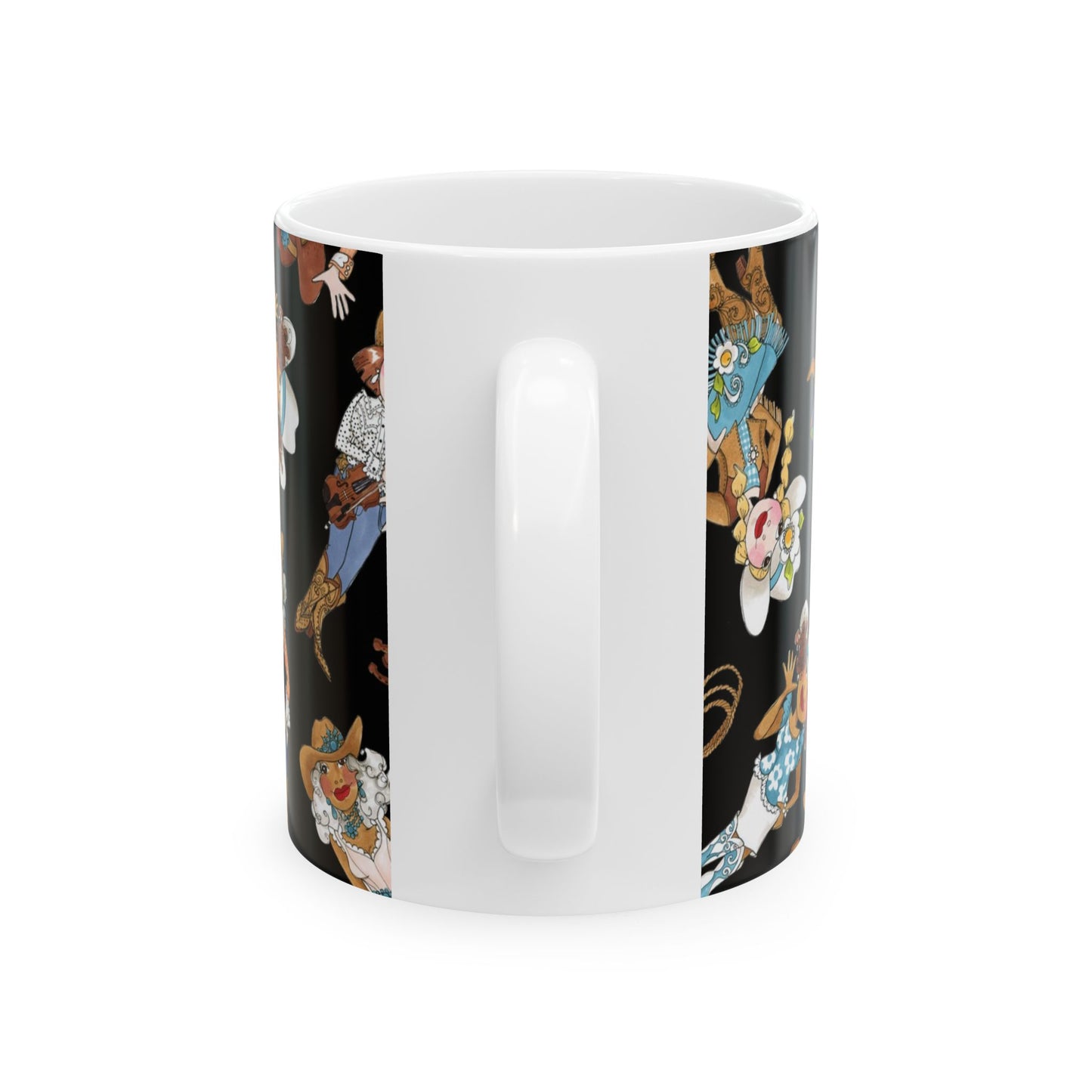 Tossed Cowgirls Black Cup