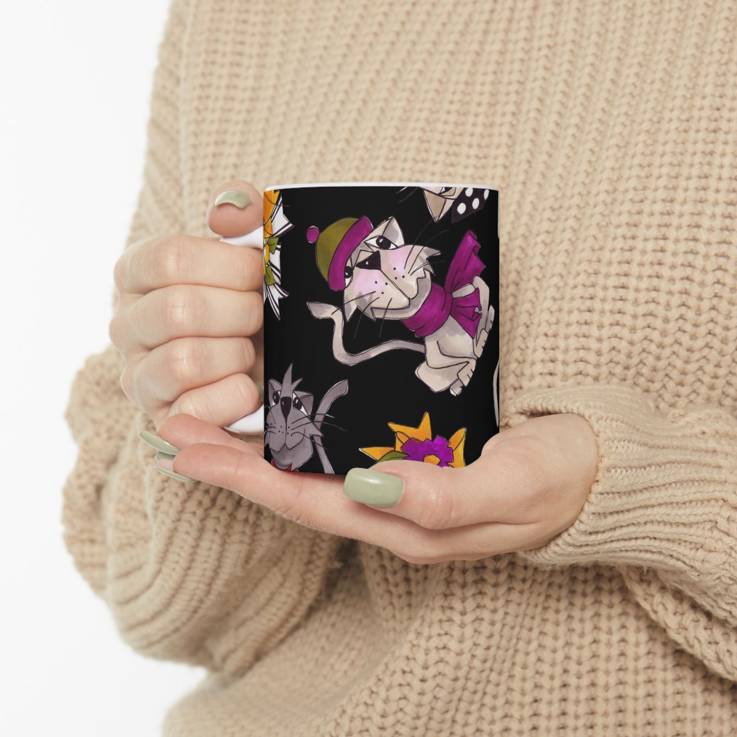 Spice Cats Tossed Black Cup