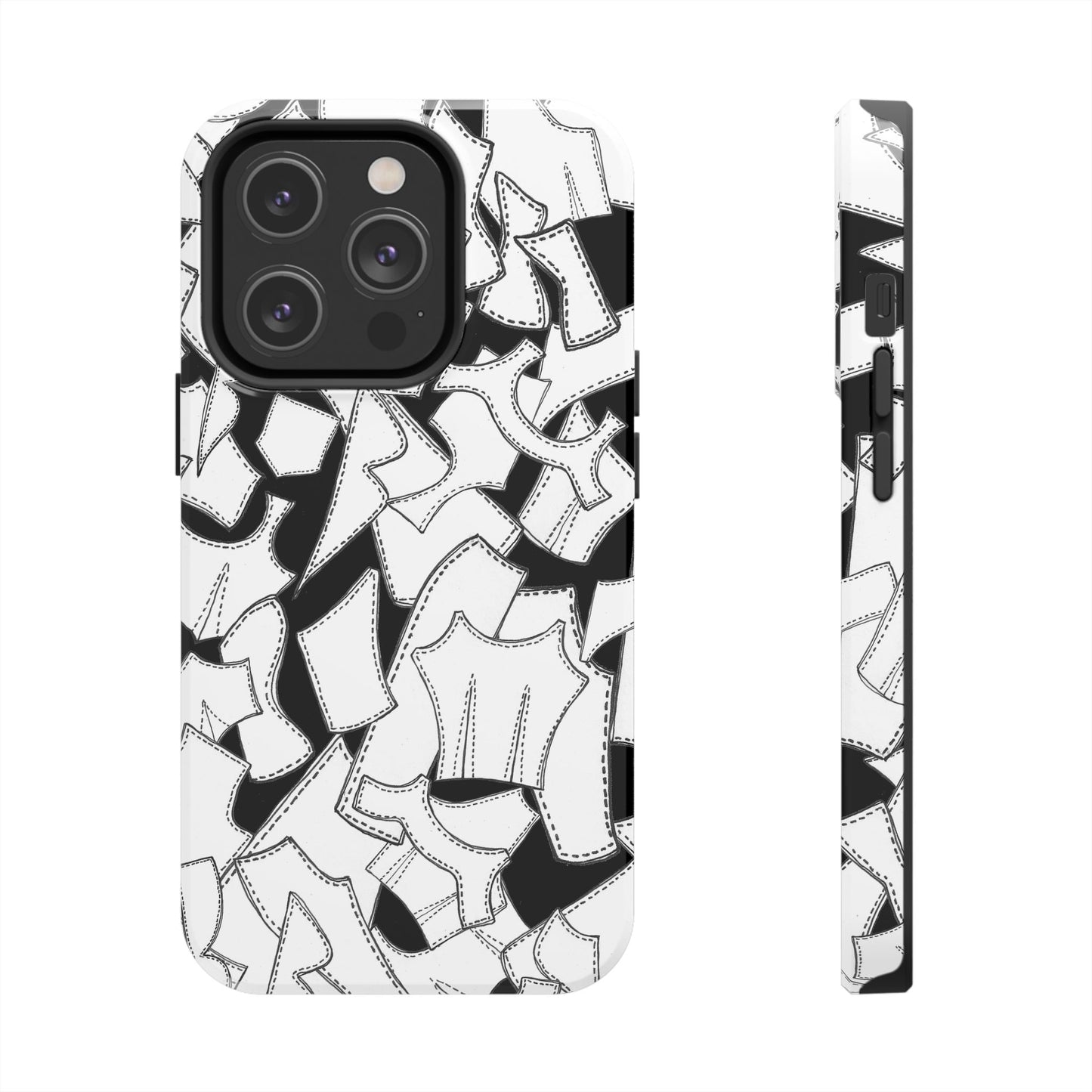 Pattern Pieces Black Phone Case