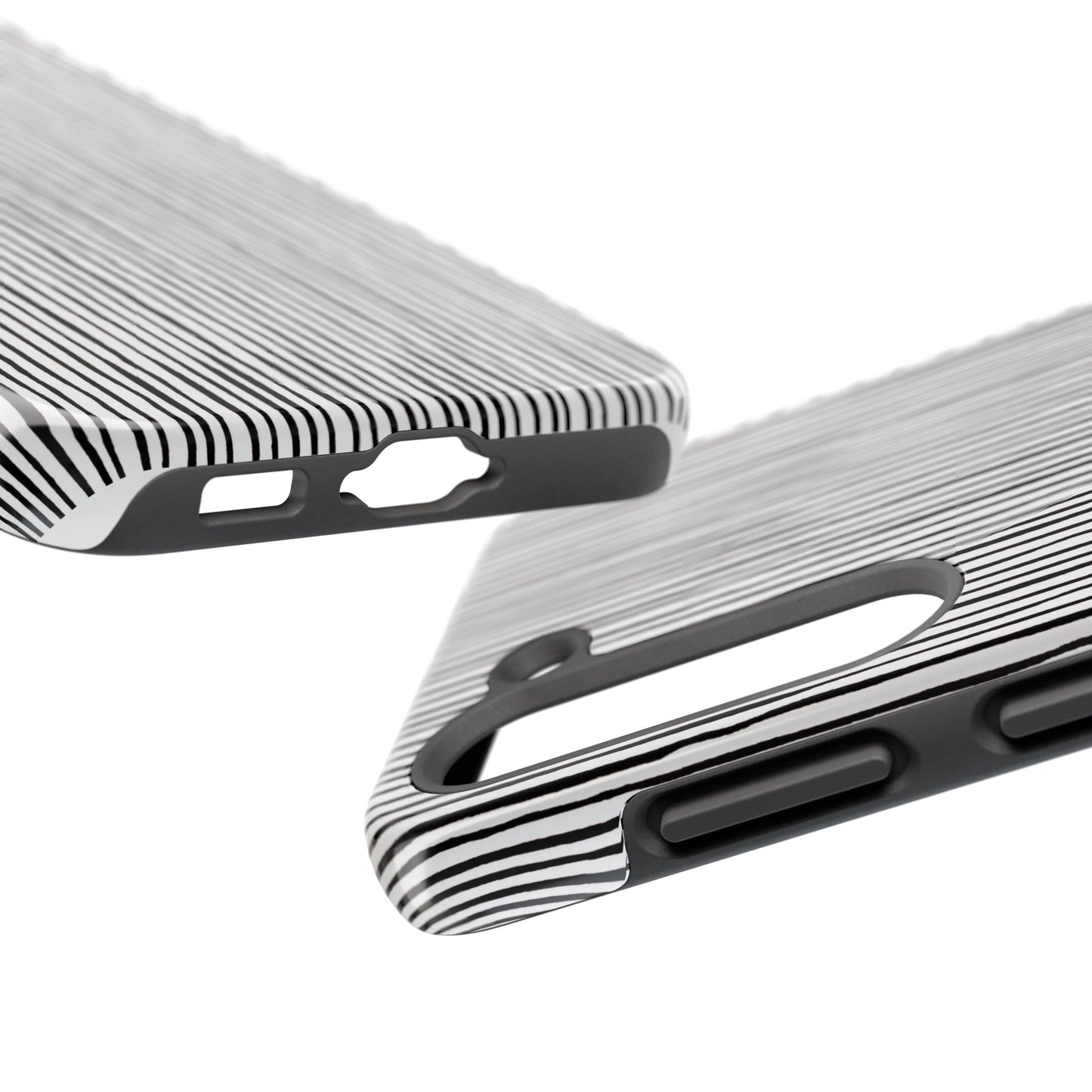 Quirky Pin Stripe White / Black Phone Case