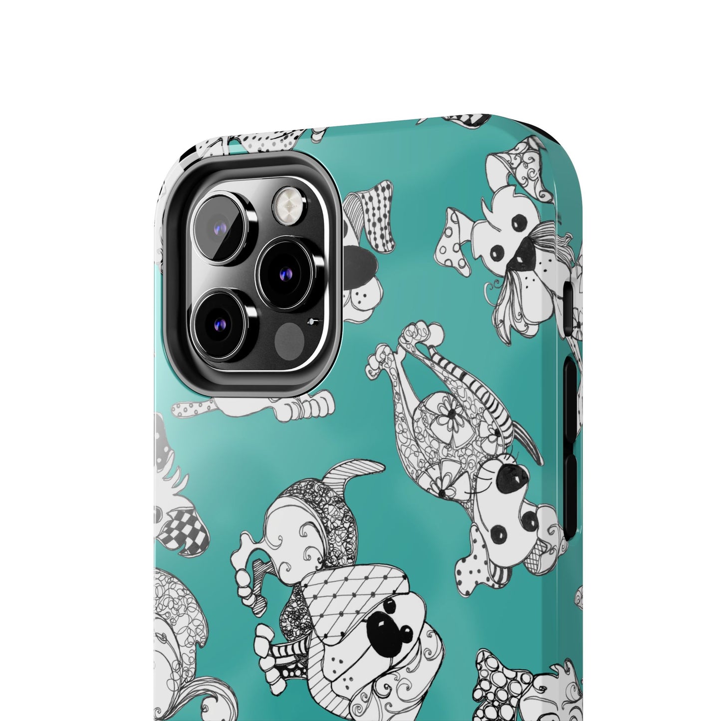 Doodle Dogs Turquoise Phone Case
