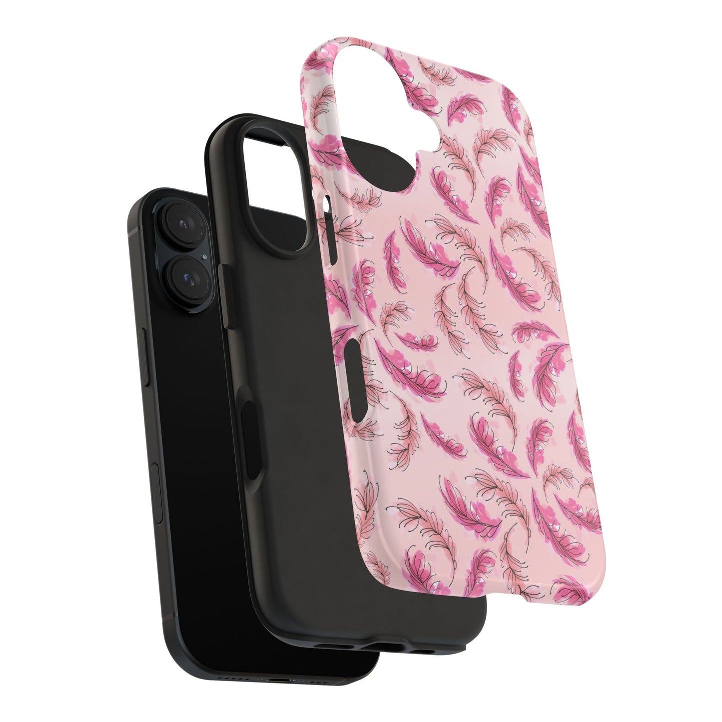 Flam Feathers Pink Phone Case