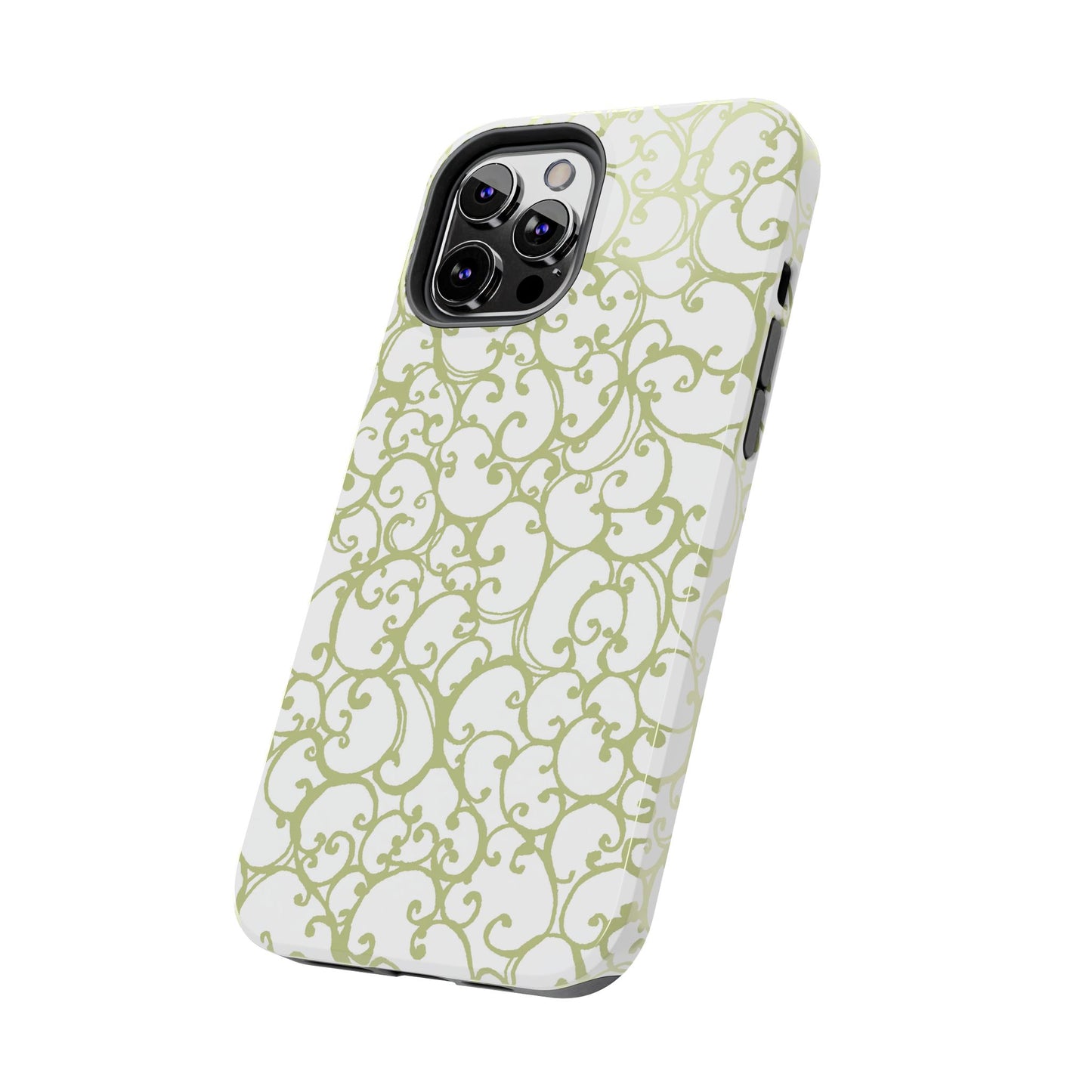 Scrollie White / Green Phone Case