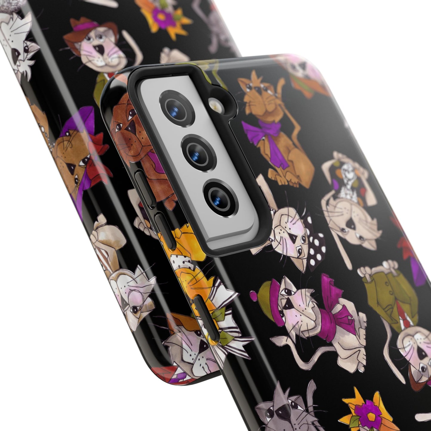 Spice Cats Tossed Black Phone Case