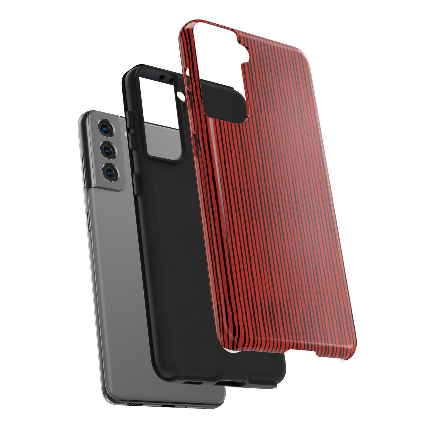 Quirky Bias Stripe Red / Black Phone Case