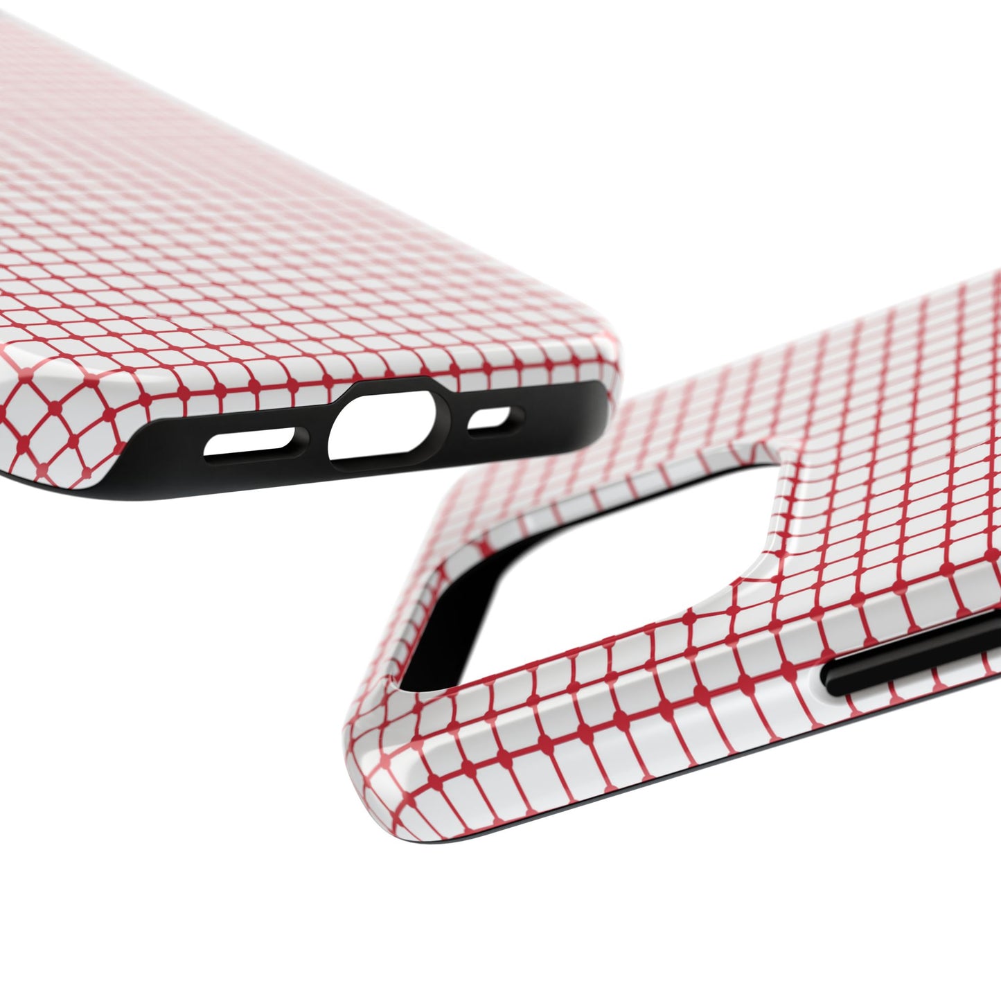 Dot Grid White / Red Phone Case