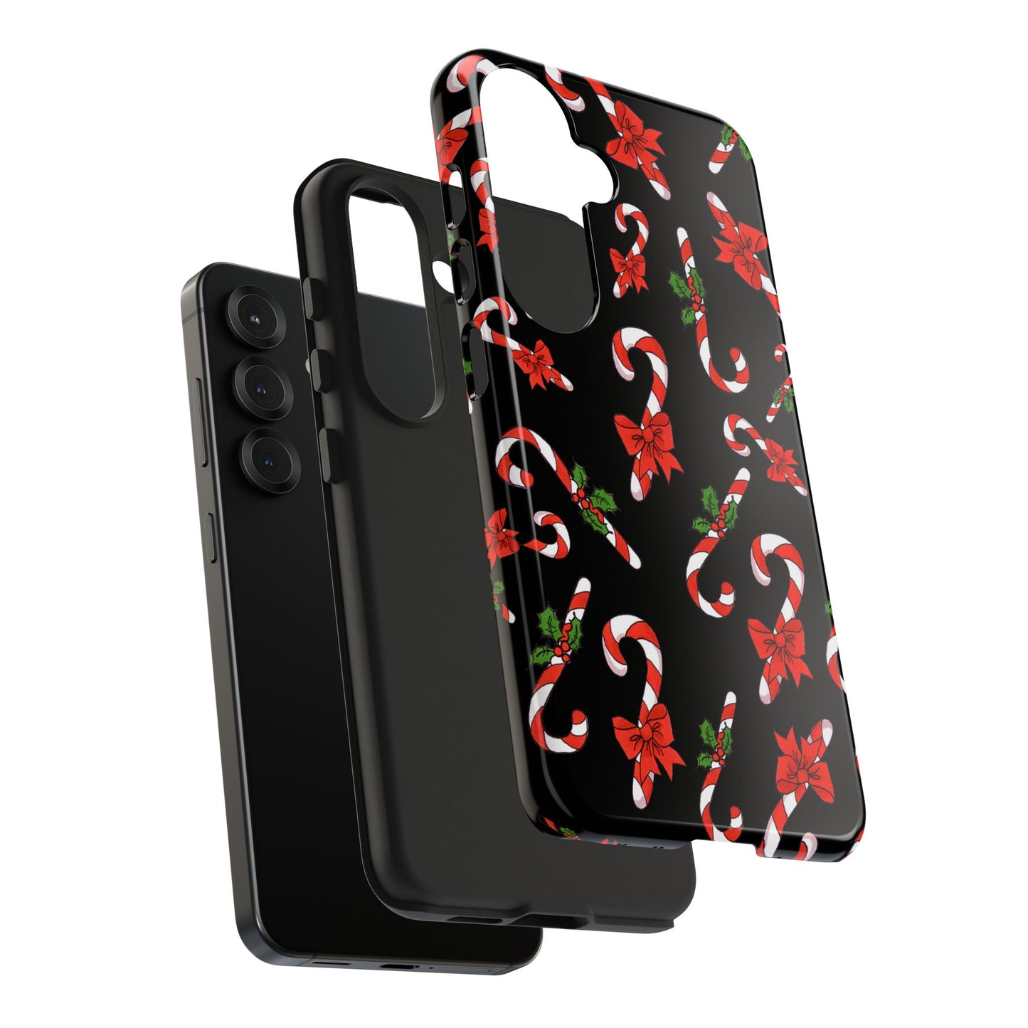 Candy Cane Crowd Black Phone Case