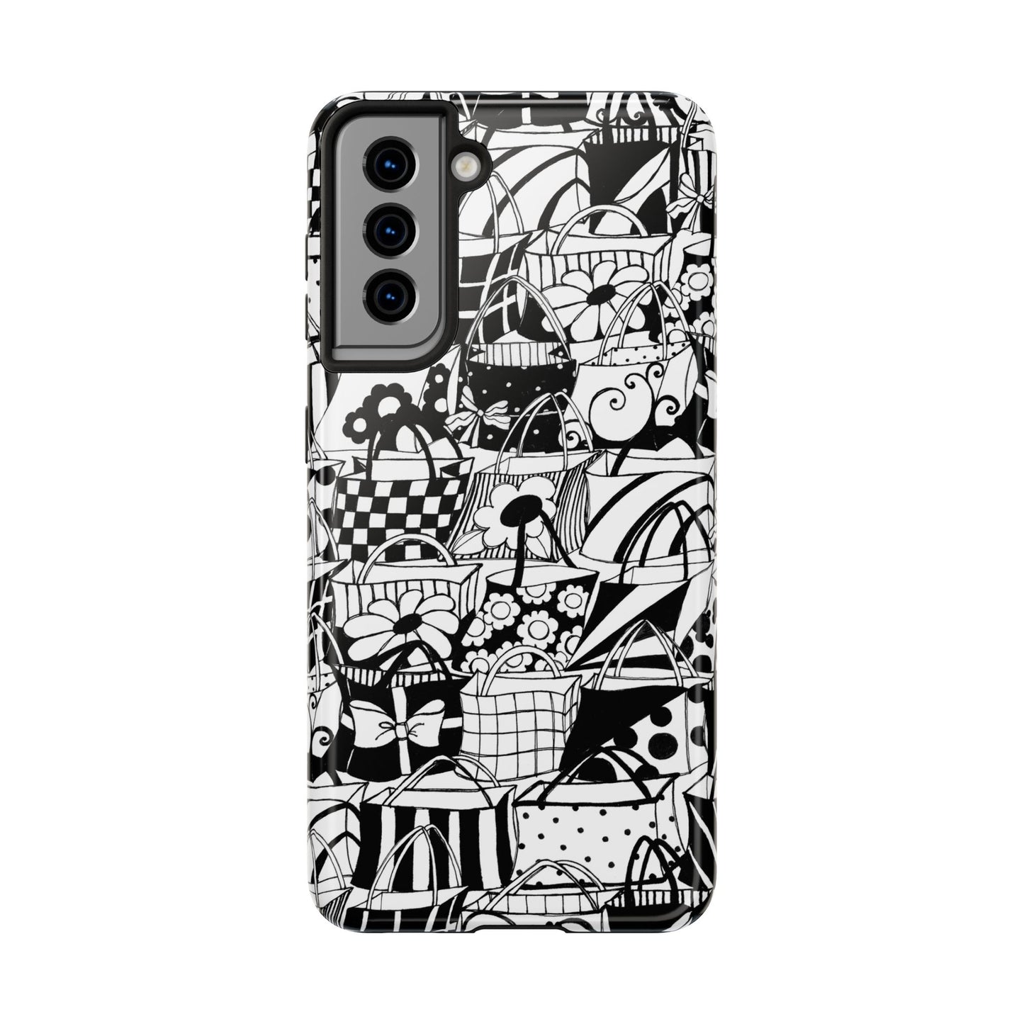 Totally Black / White Phone Case
