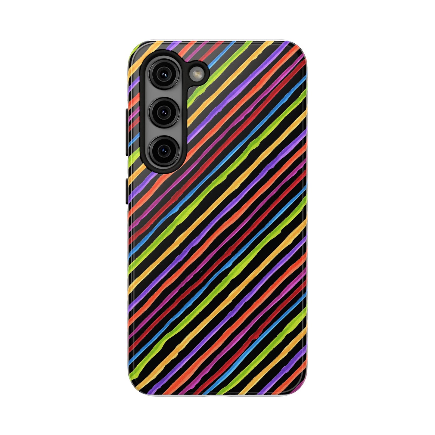 Quirky Bias Stripe Black Phone Case