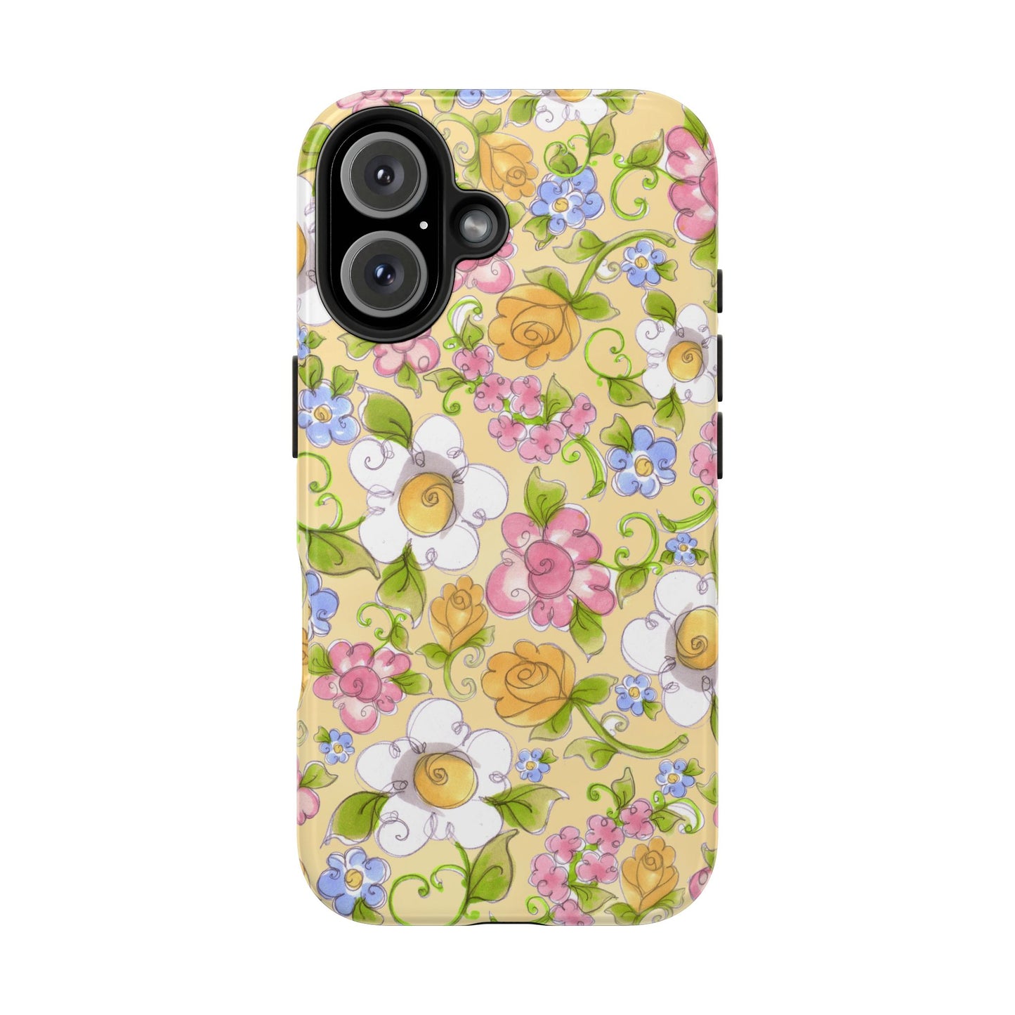 Flower Frolic Yellow Phone Case