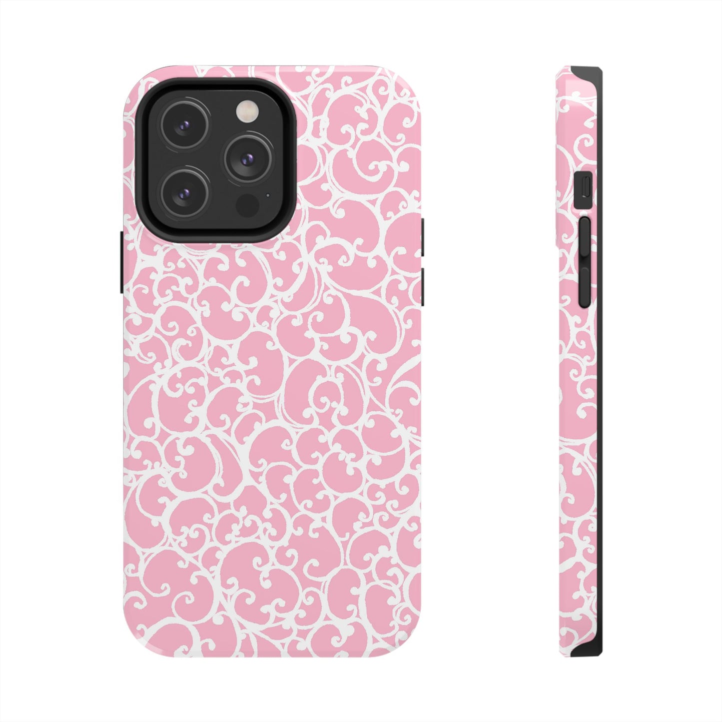 Scrollie Pink / White Phone Case