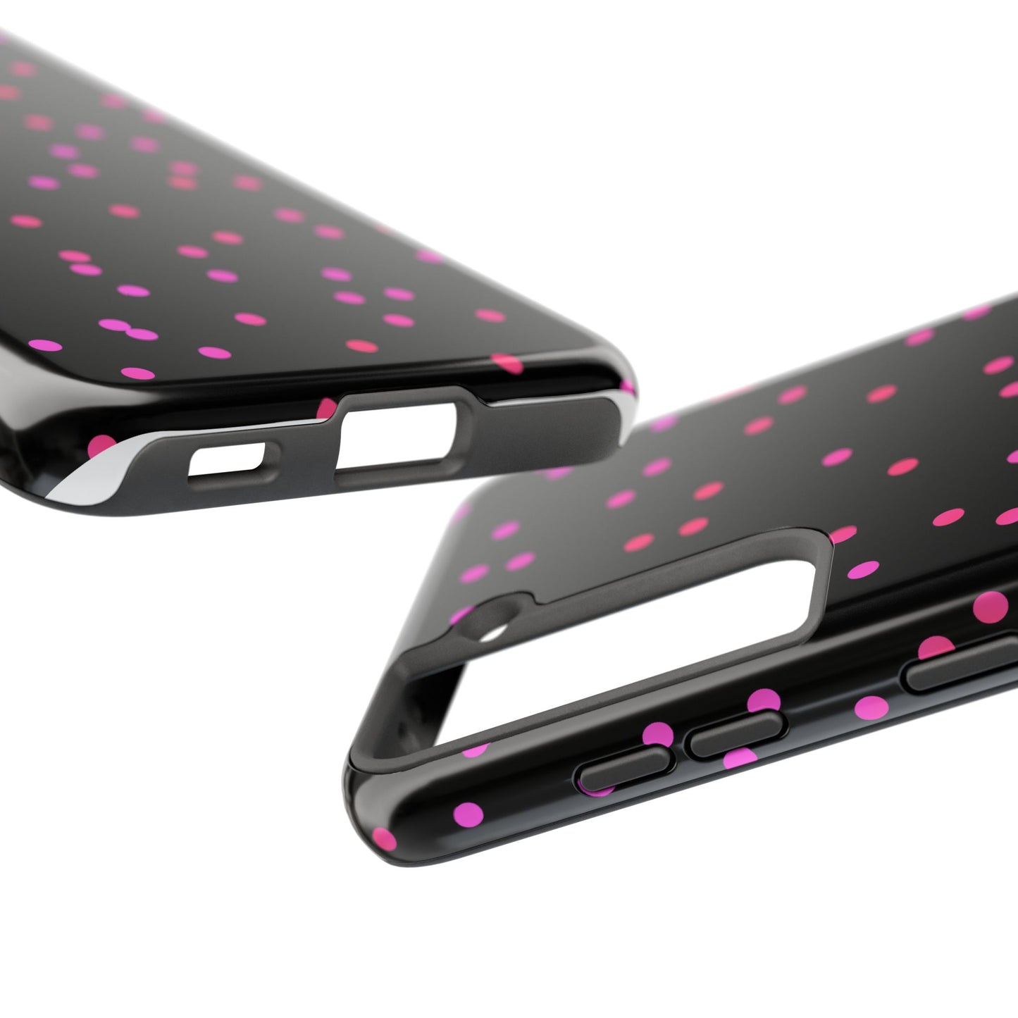Space Dots Black / Cerise Phone Case