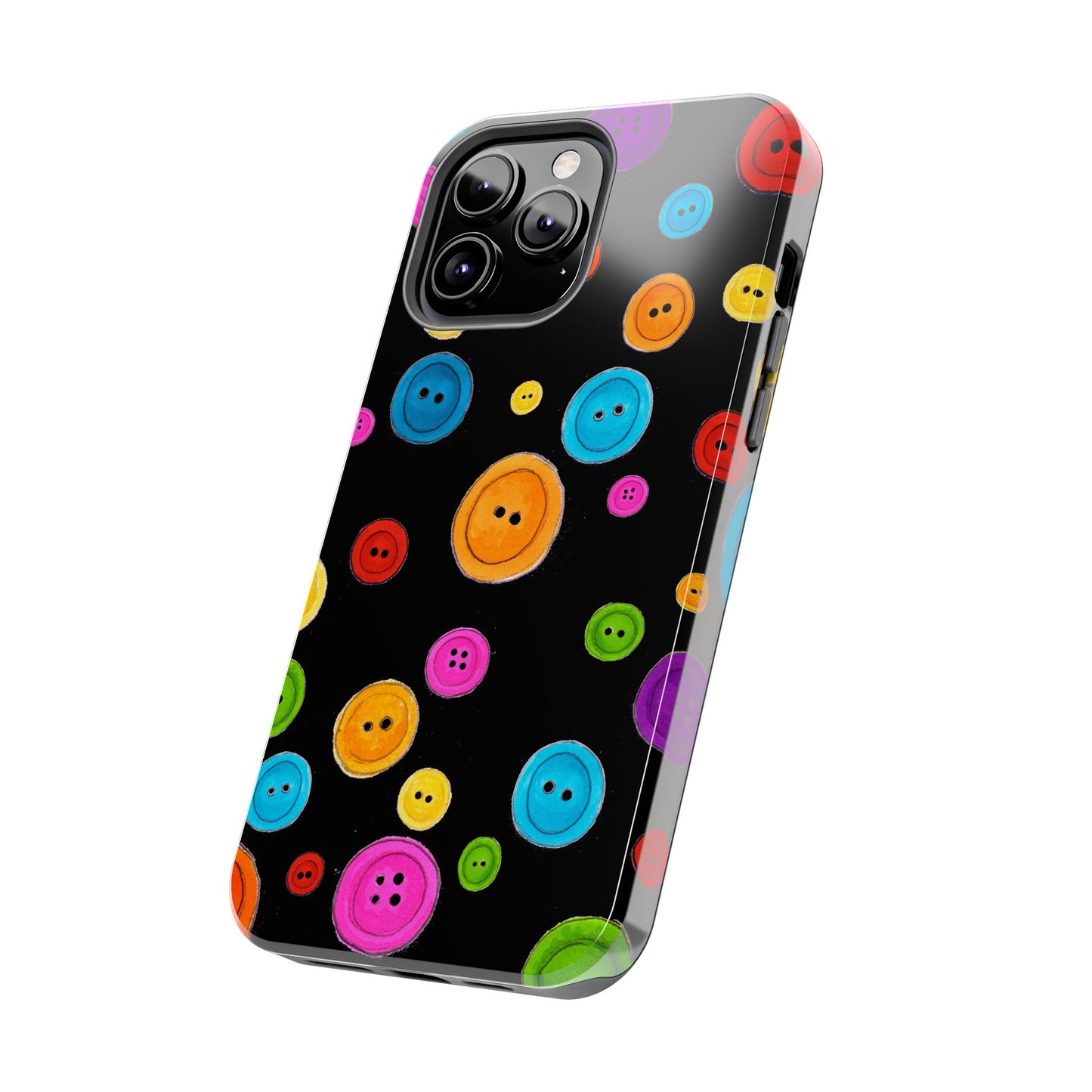 Button Dots Black Phone Case