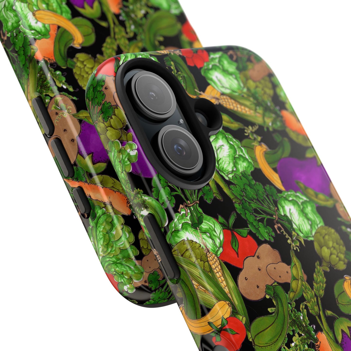 Veggie Jungle Black Phone Case