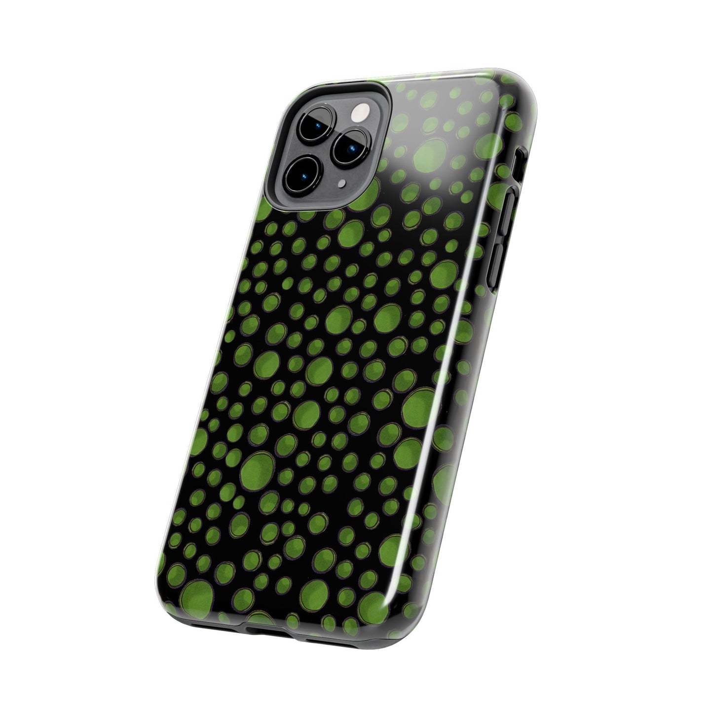 Dot Assortment Black / Green Phone Case