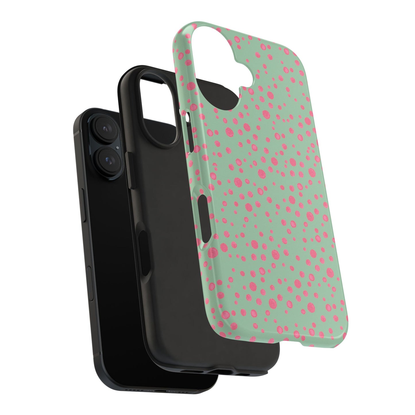 Balloon Dots Sage / Pink Phone Case