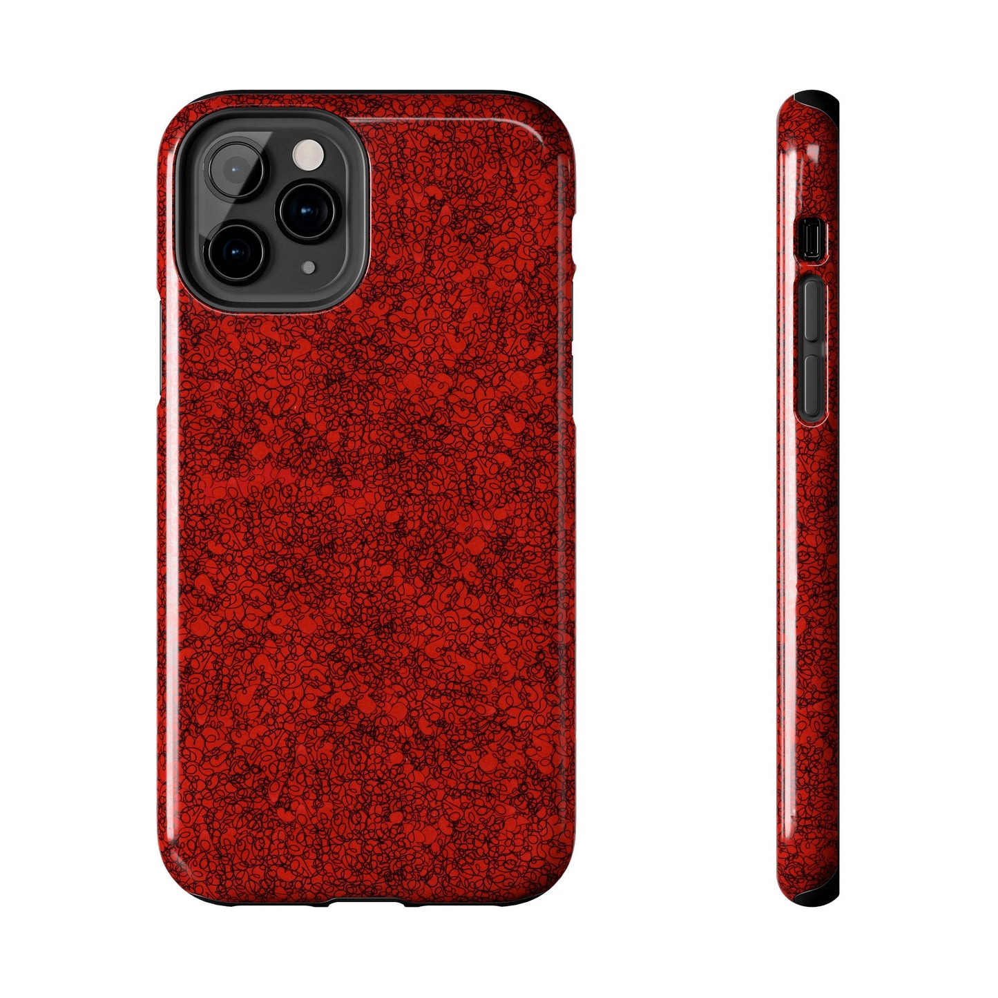 Scribble Red / Black Phone Case